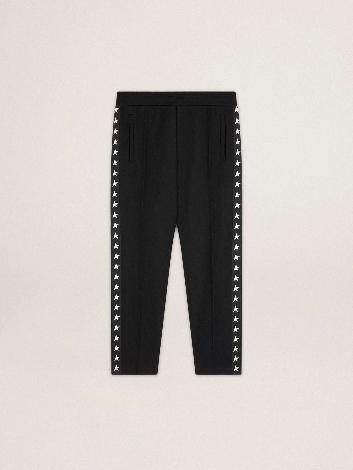 Men's black joggers with white stars on the sides - 1