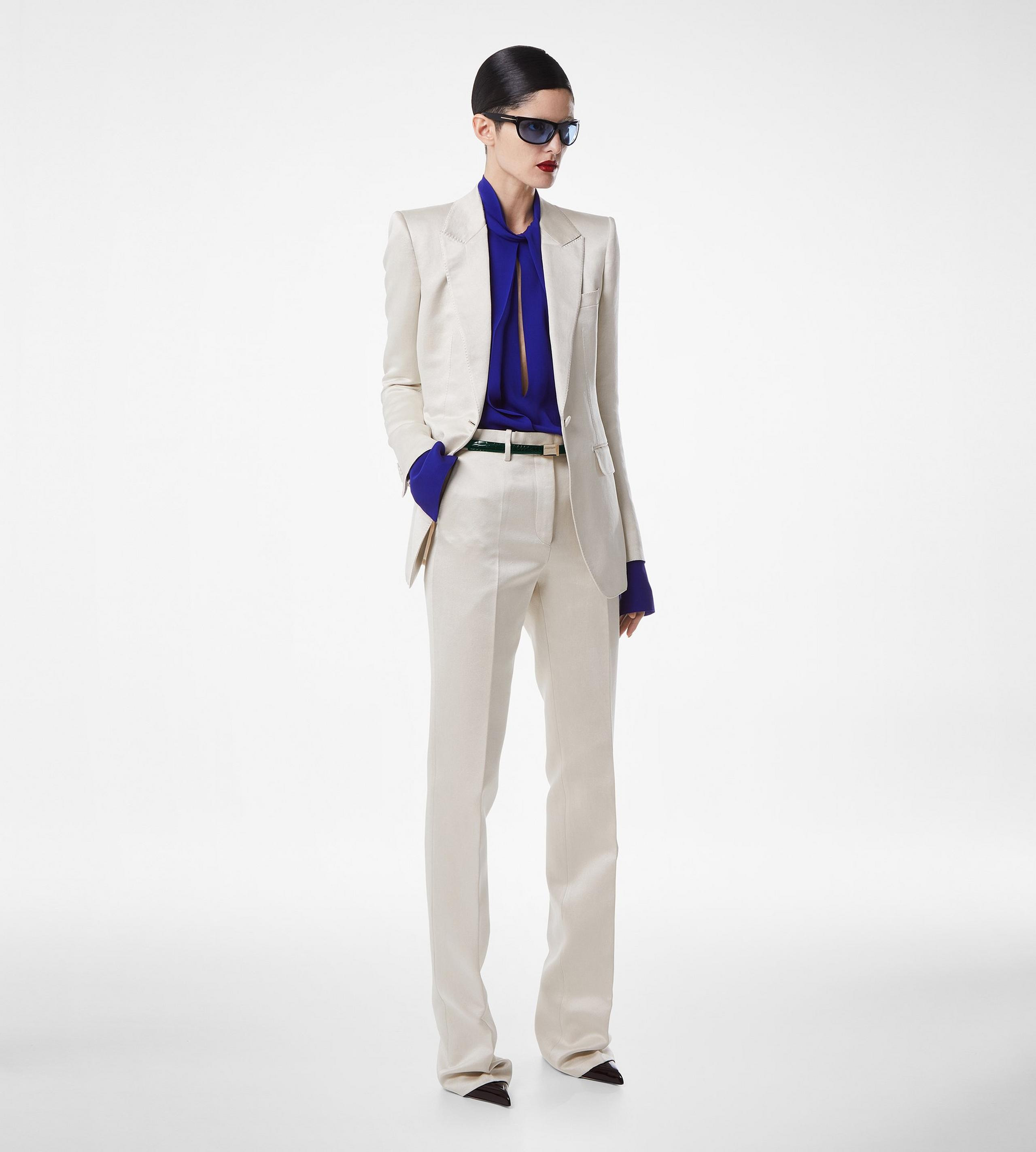 WASHED COTTON SILK BLEND DUCHESSE SINGLE BREASTED JACKET - 3