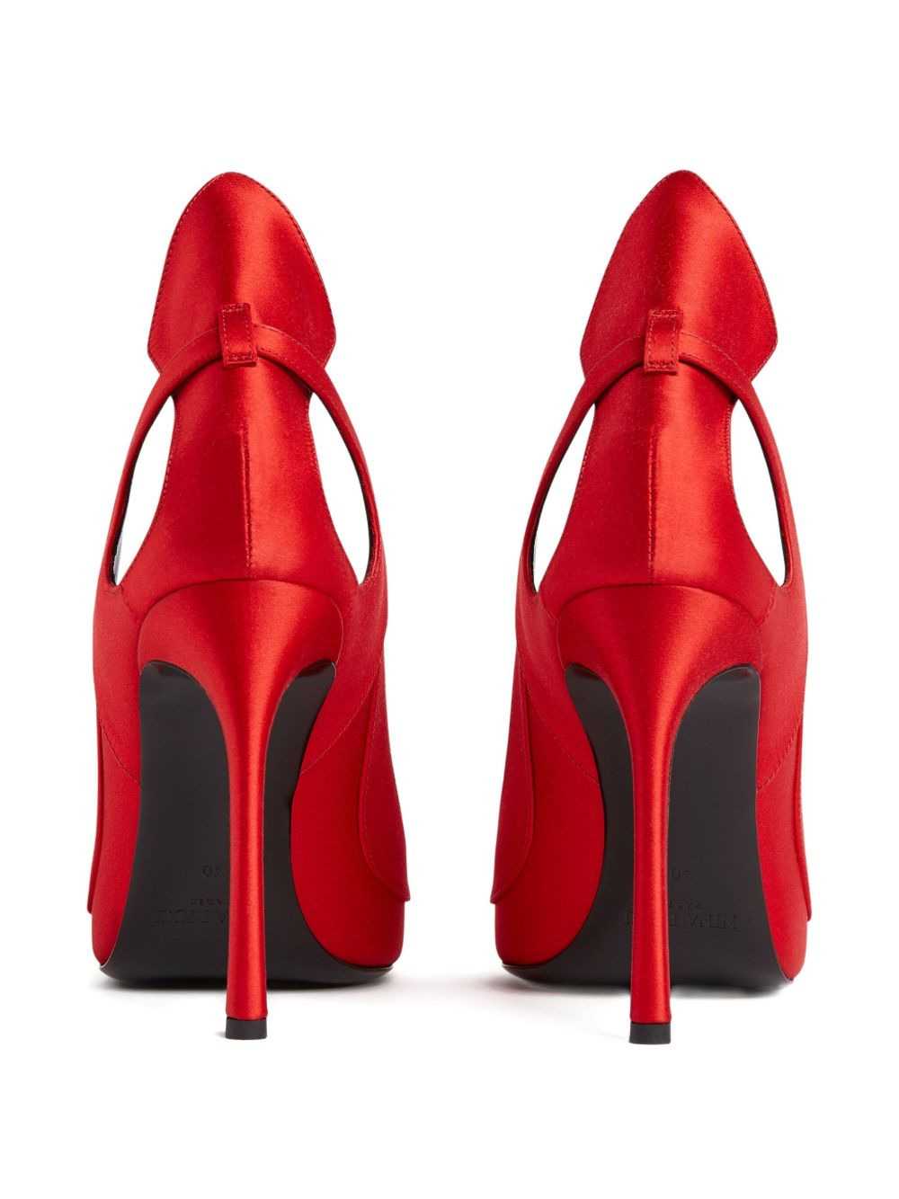 105mm satin cut-out pumps - 2
