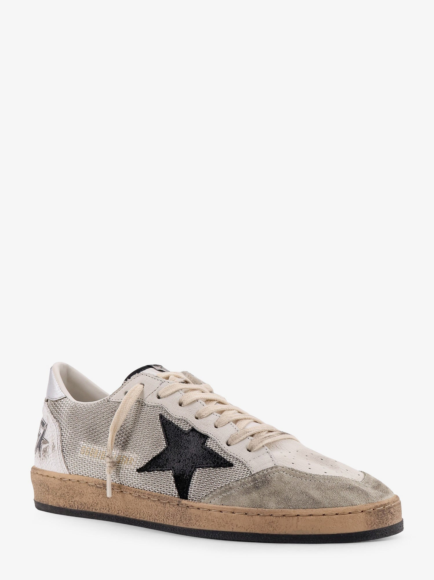 BALL STAR MESH AND LEATHER LOW-TOP SNEAKERS - 2