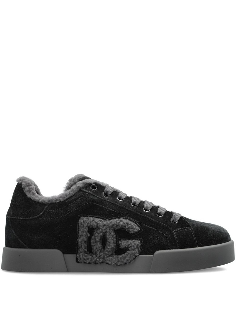 logo-detail suede trainers 1