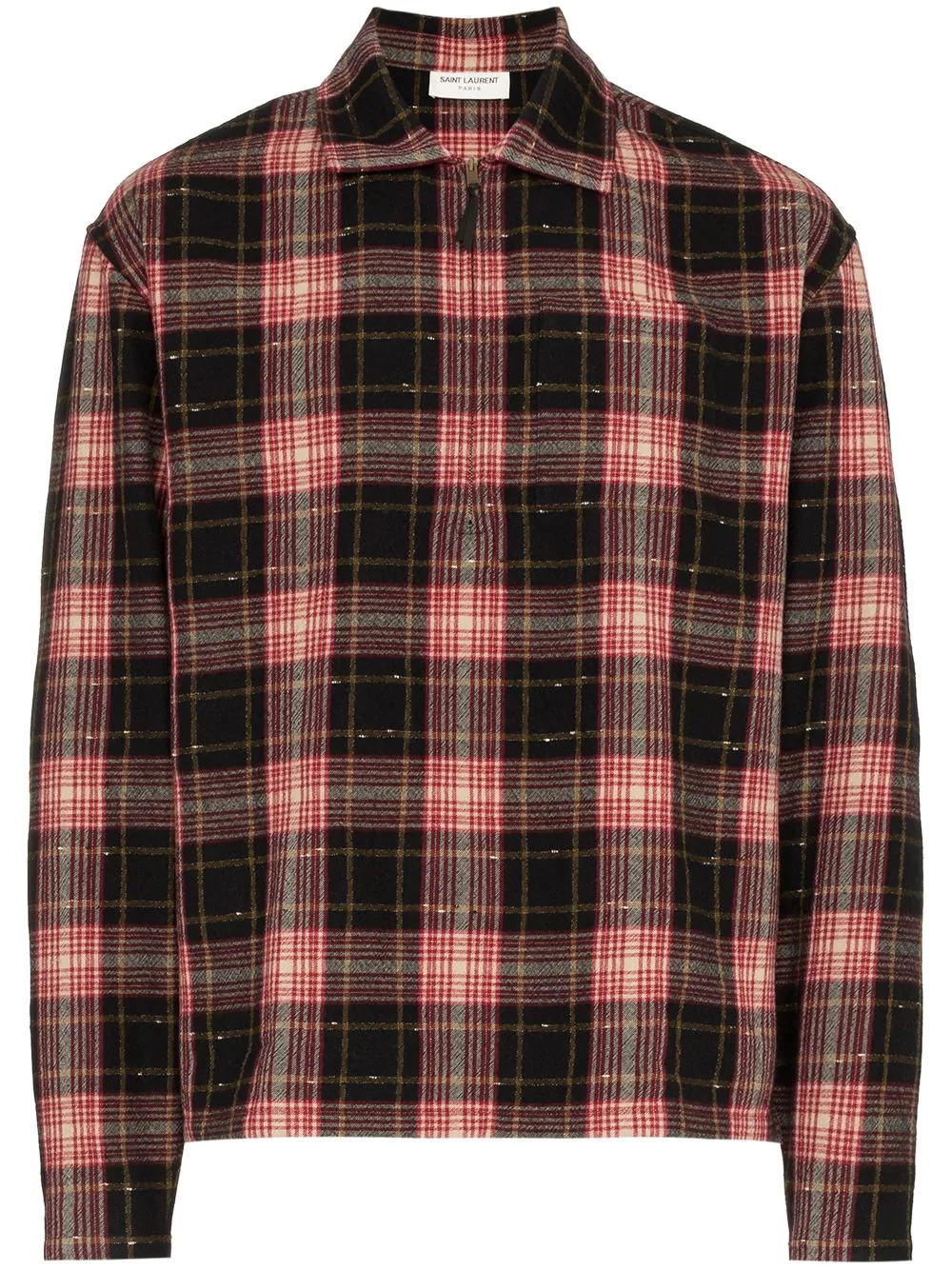 zip check print shirt - 1