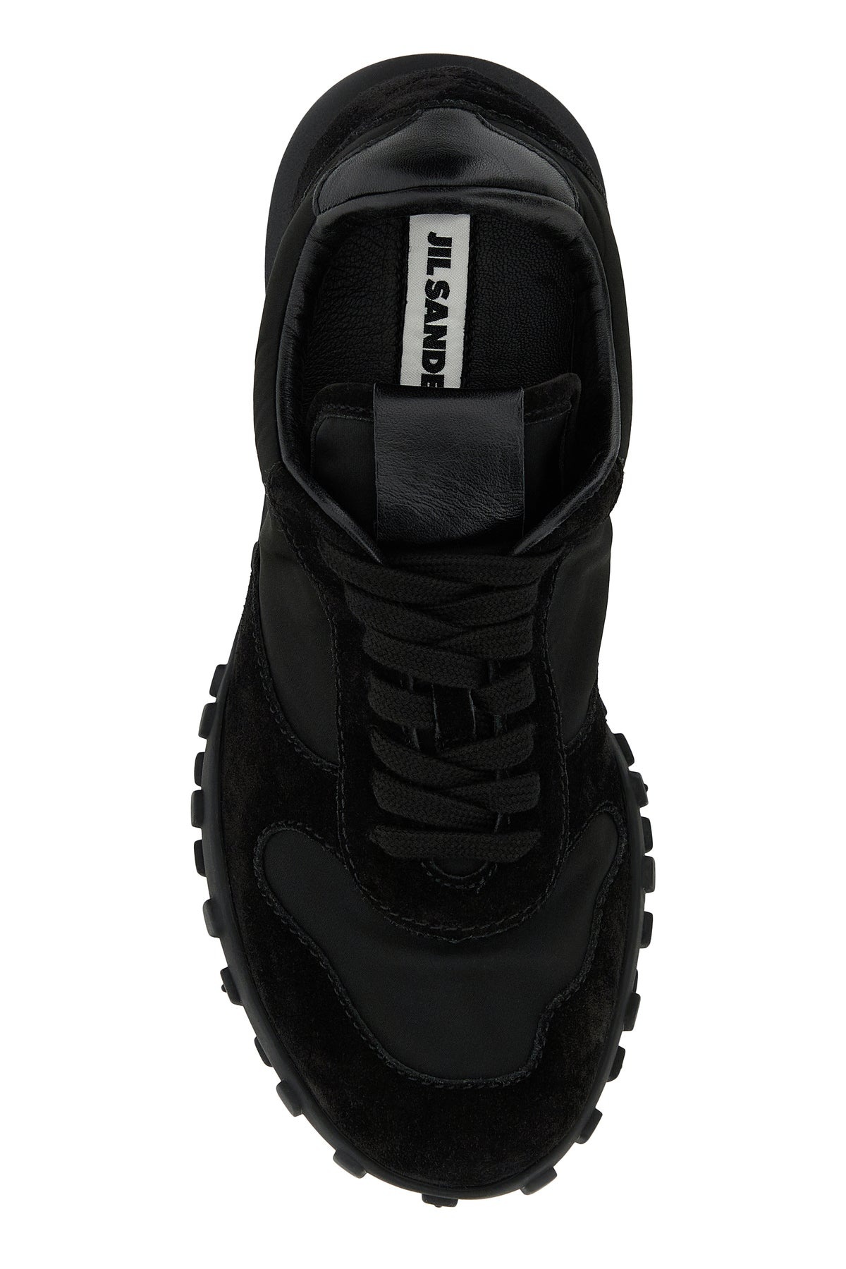 Jil Sander Black fabric and suede Moon sneakers