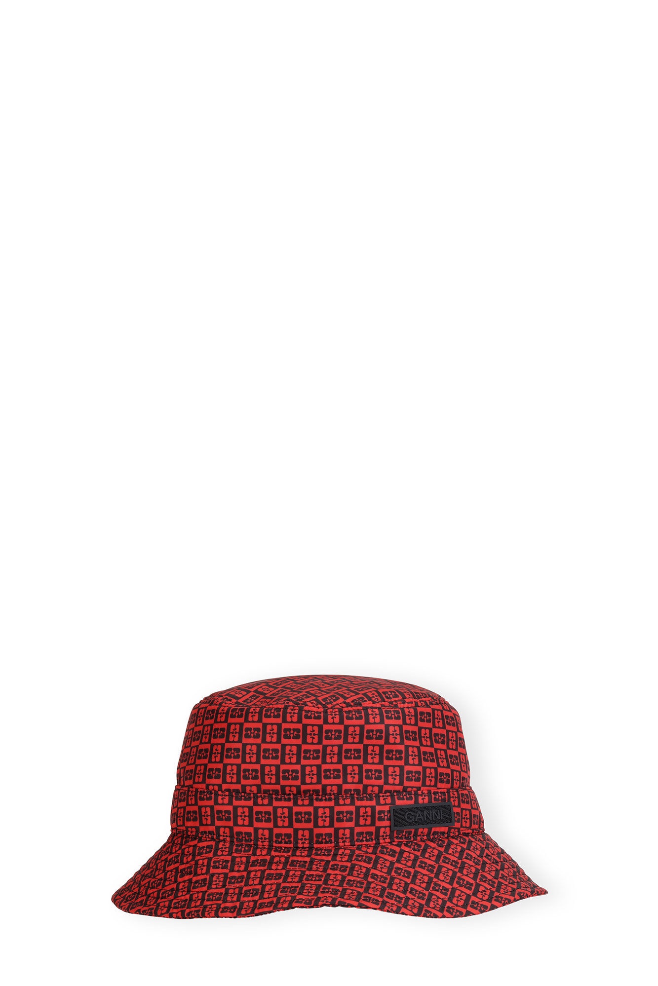 RED PRINTED TECH BUCKET HAT - 1