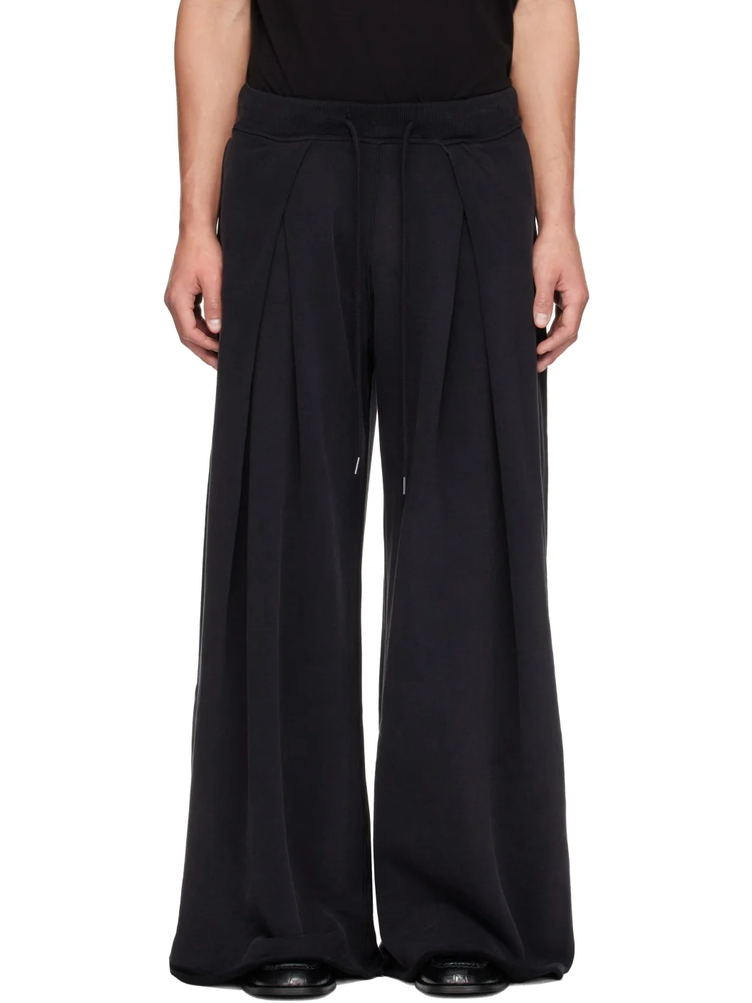 Black Foldover Sweatpants - 1
