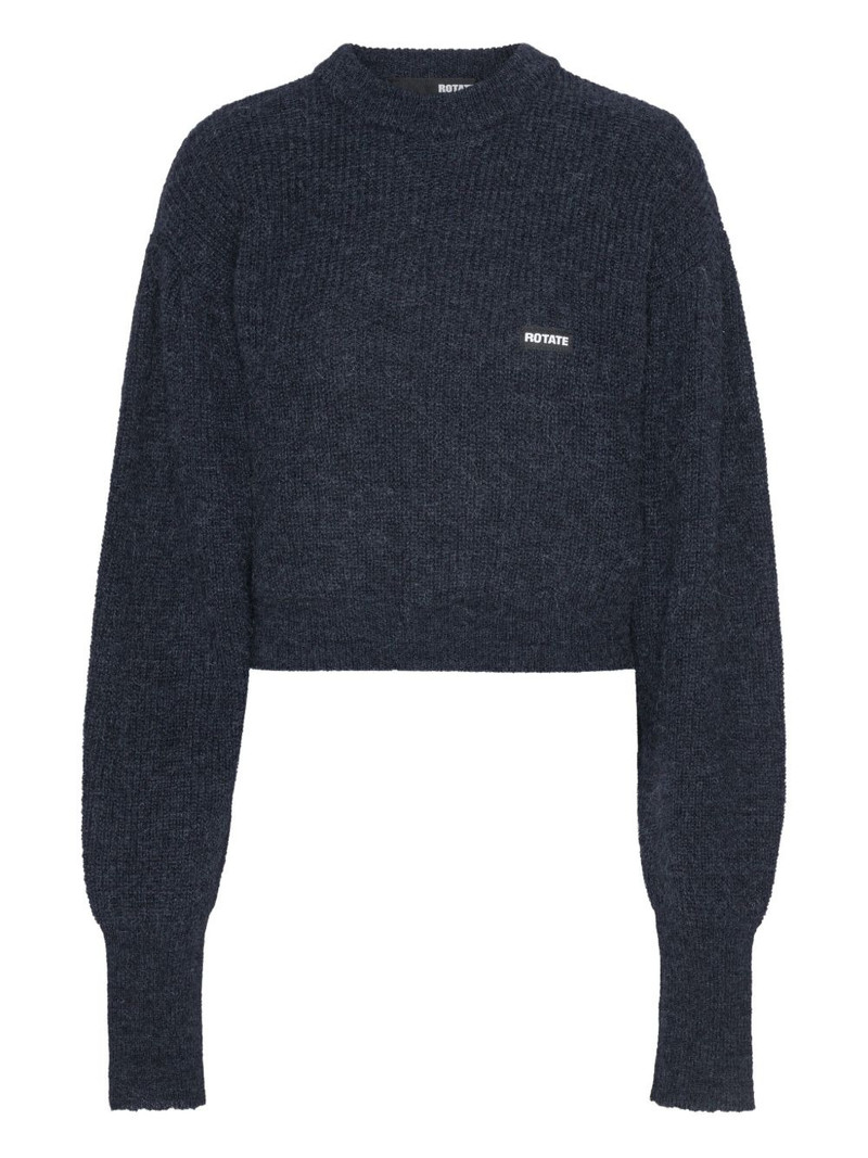 cuffed-sleeve crewneck sweater 1