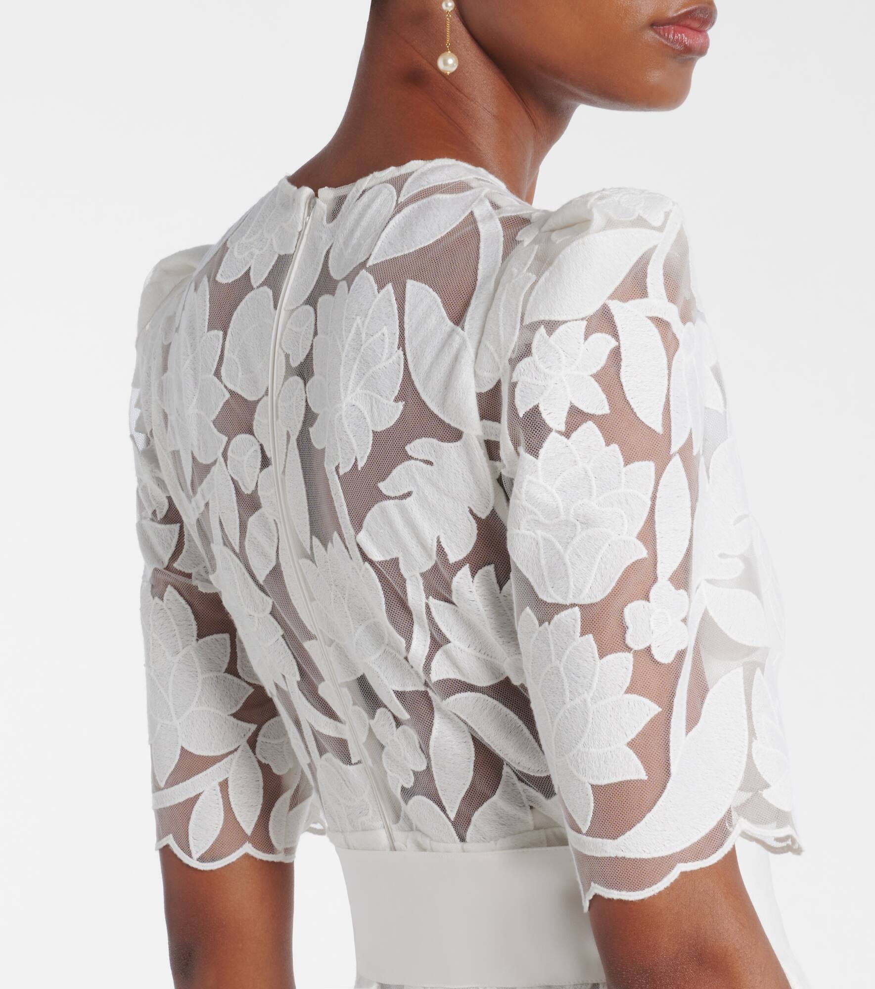 Bridal embroidered floral gown - 6
