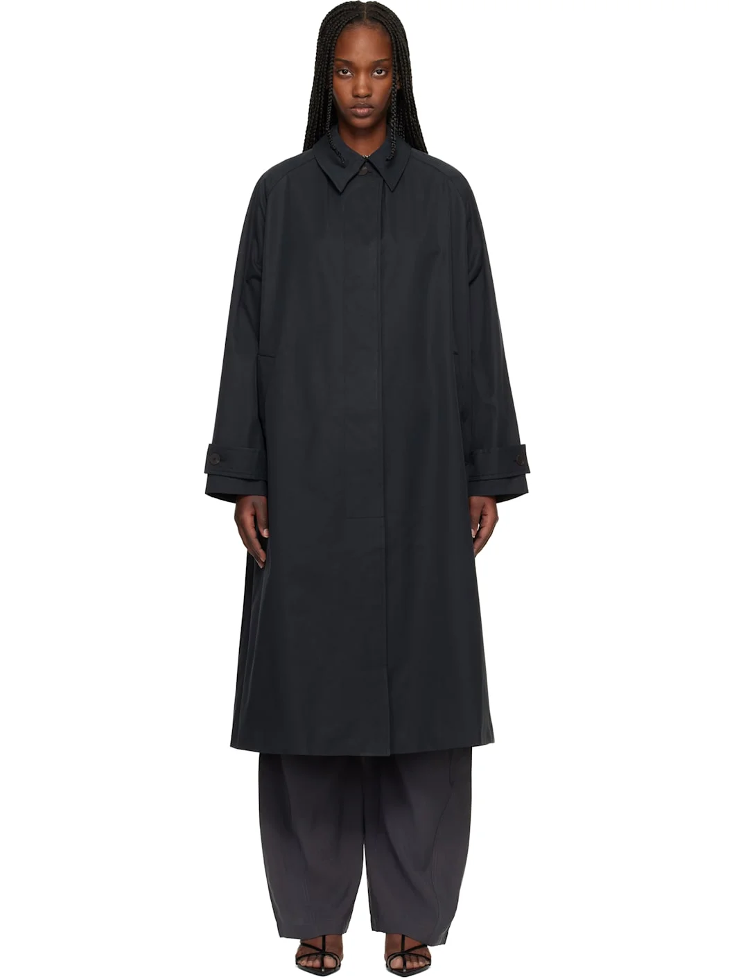 Navy Holin Technical Cotton Trench Coat - 1