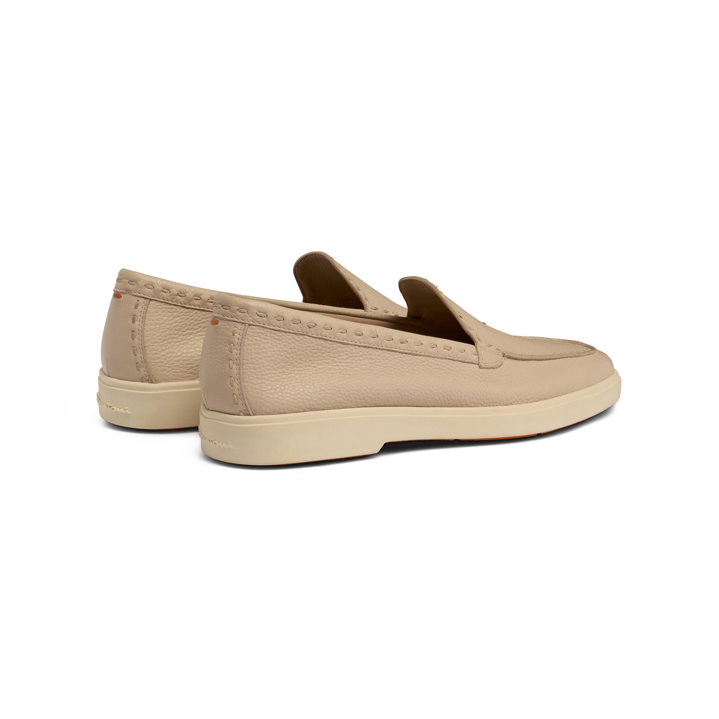 Women's pink tumbled leather loafer - 4
