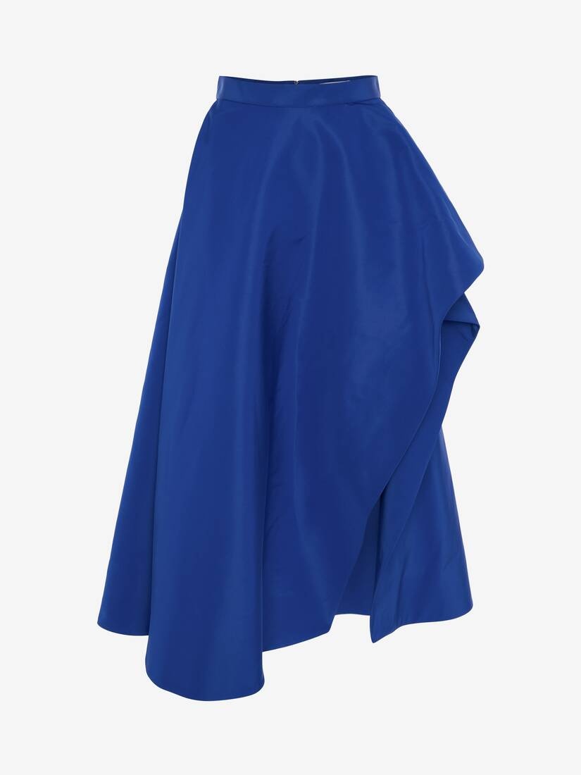 Asymmetric Midi Skirt in Electric Blue - 1