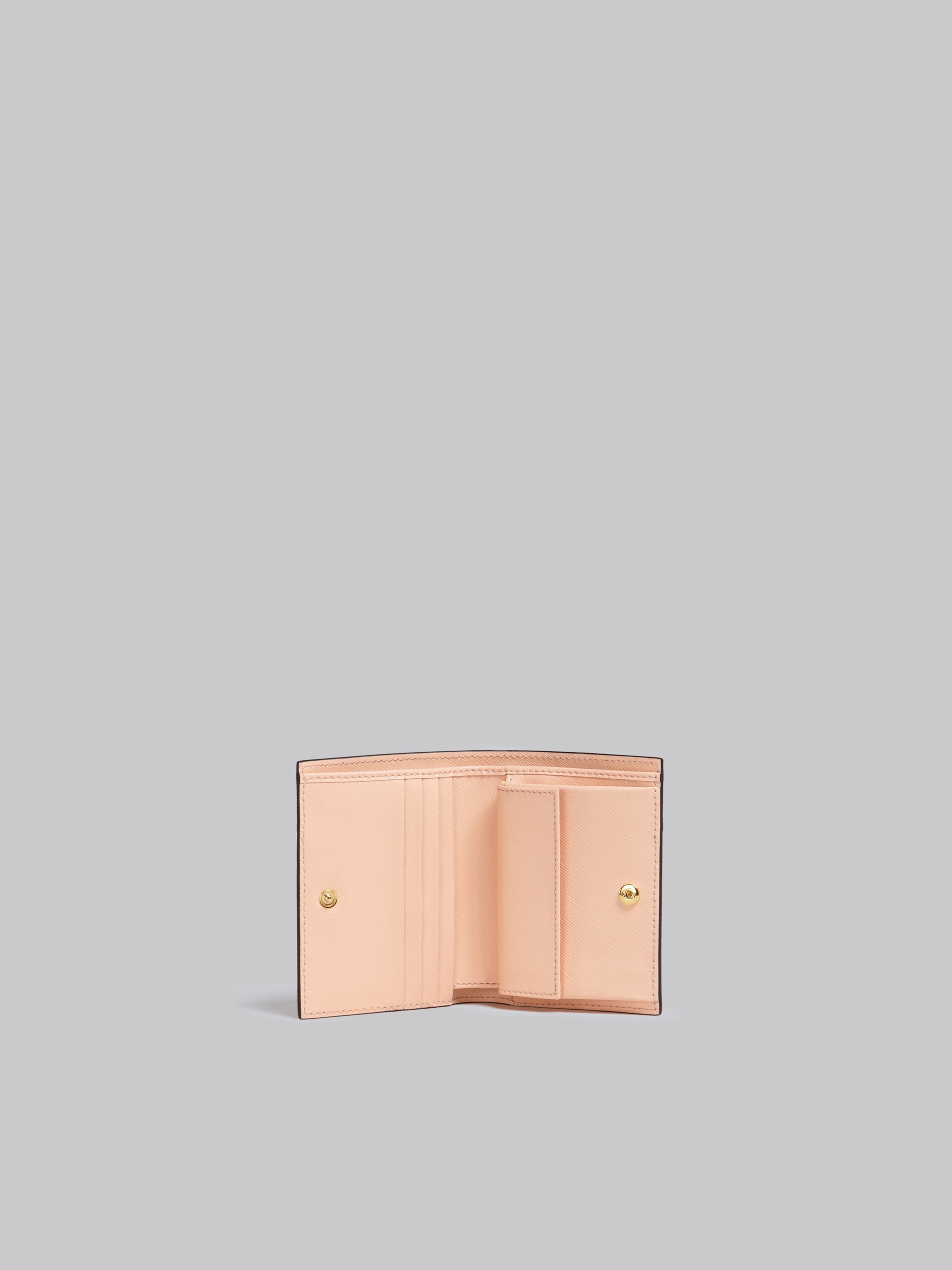 RED WHITE AND PINK SAFFIANO LEATHER BI-FOLD WALLET - 2