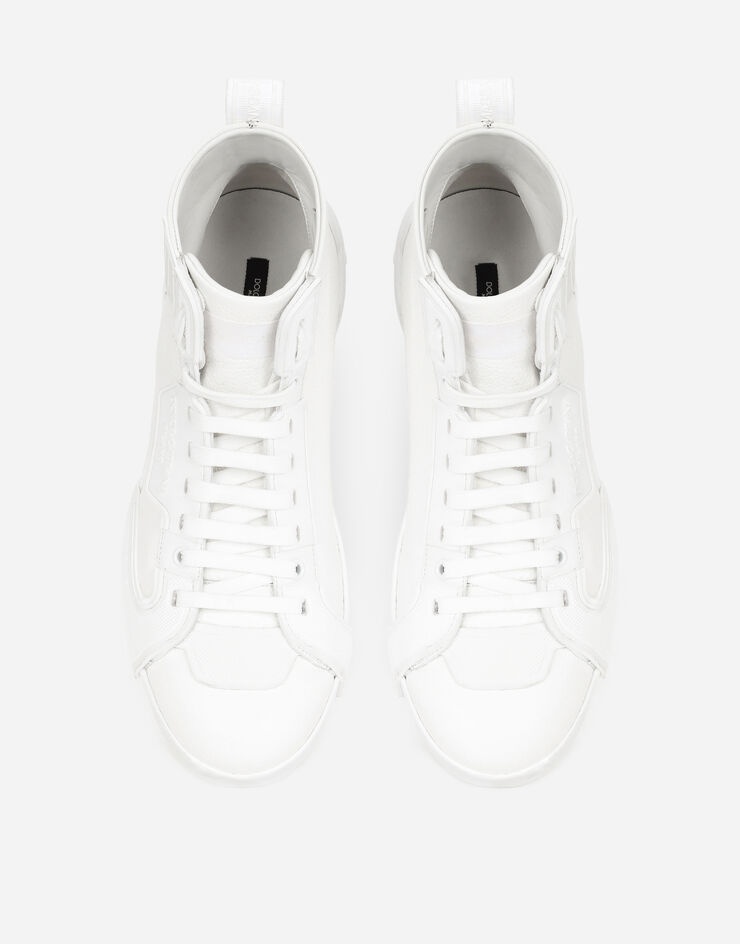 Tumbled calfskin and rubber Portofino light high-top sneakers - 4