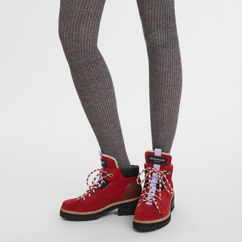 Longchamp Le Pliage baroudeuse Boots Red - Leather outlook