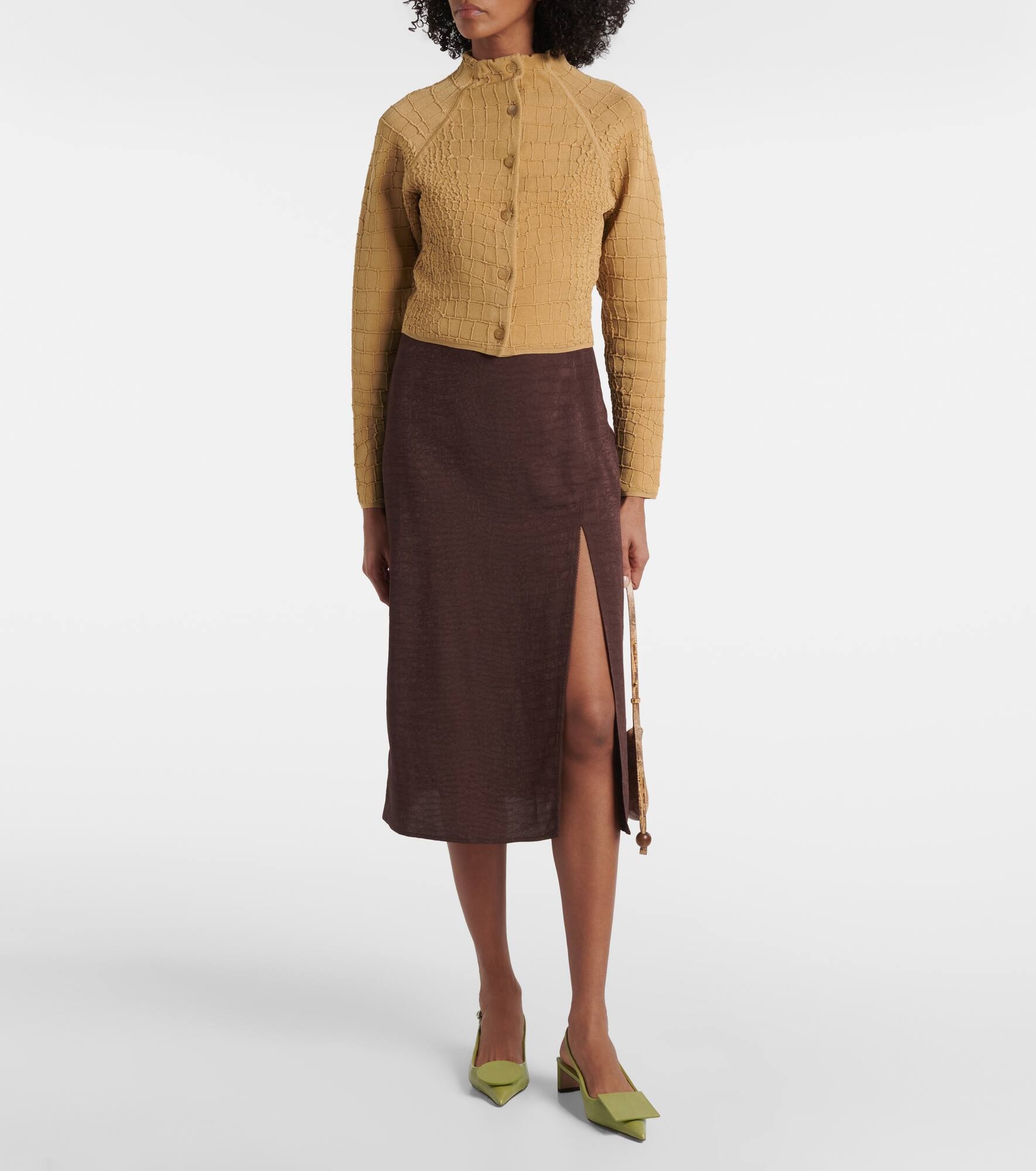 Scala croc-effect cardigan - 2