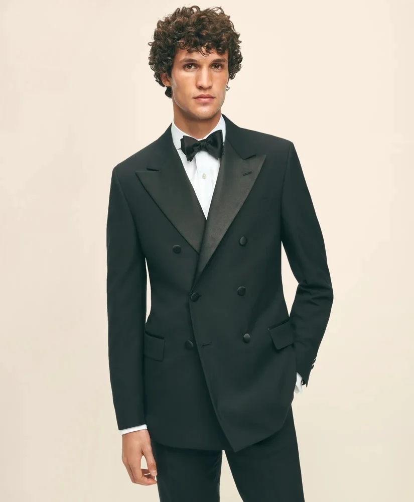 Black Fleece Peak Lapel Tuxedo in Wool-Silk - 1