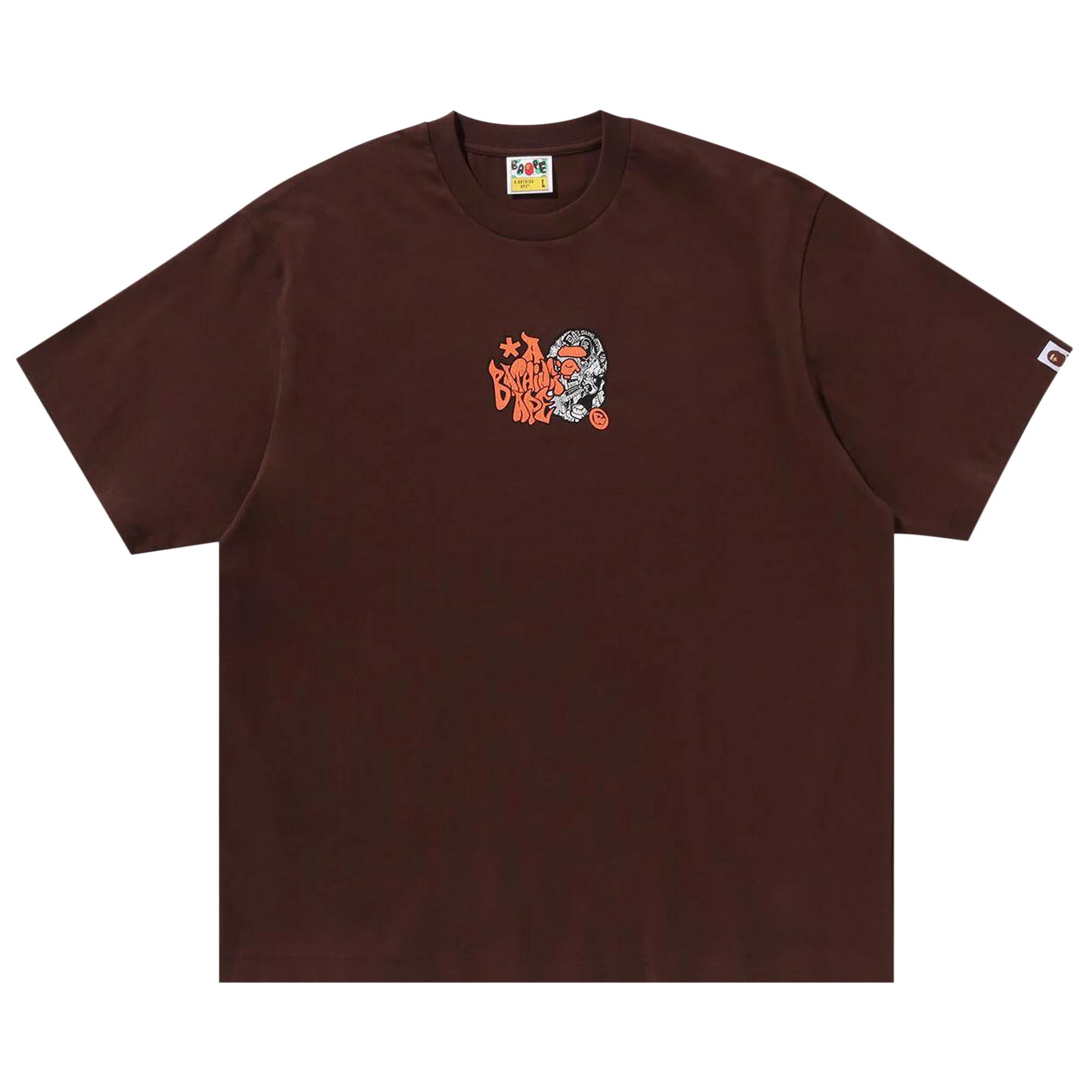 BAPE Graffiti Ape Head Relaxed Fit Tee 'Brown' - 1