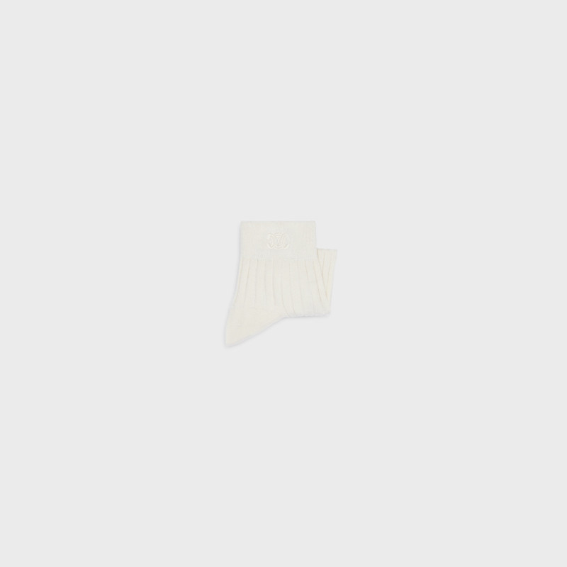 CELINE triomphe socks in ribbed silk outlook