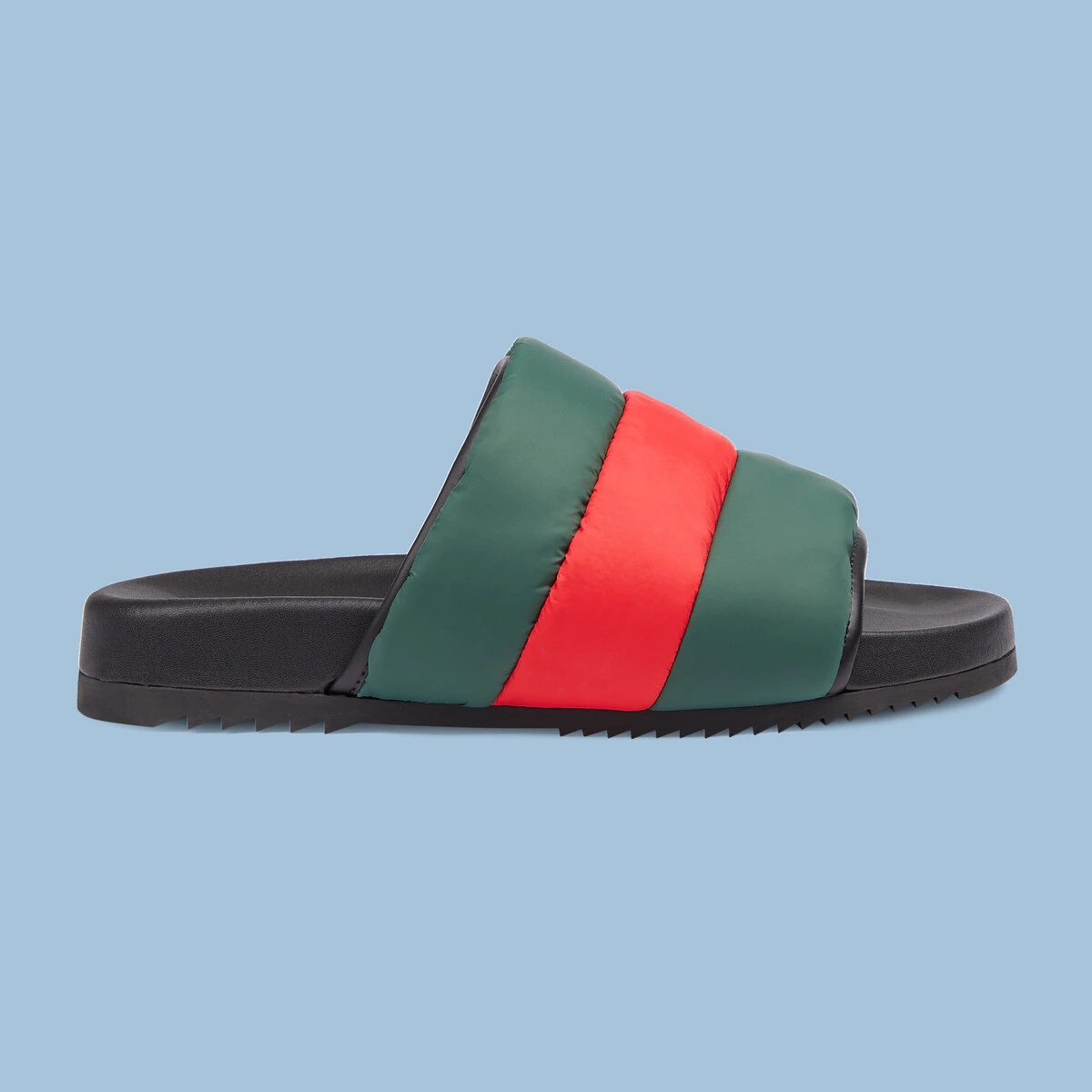 Men's Web Slide Sandal with Green & Red Web