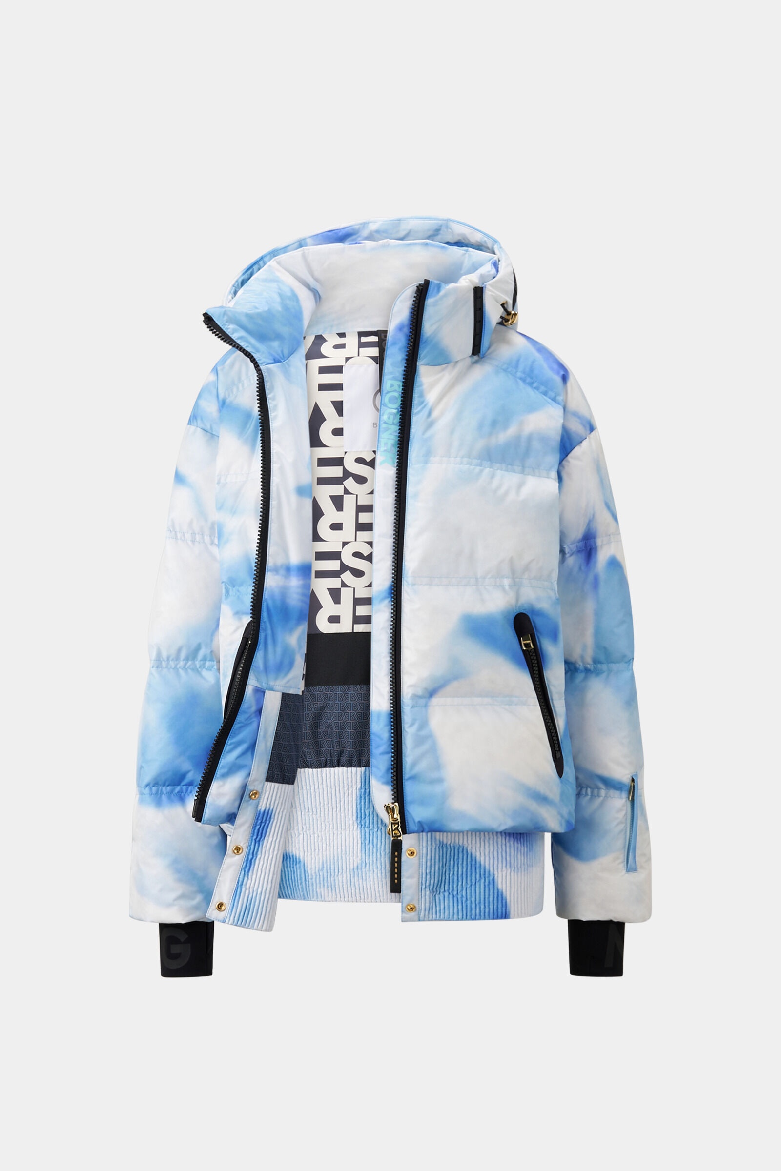 Kelly Down ski jacket in Blue/off-white - 2