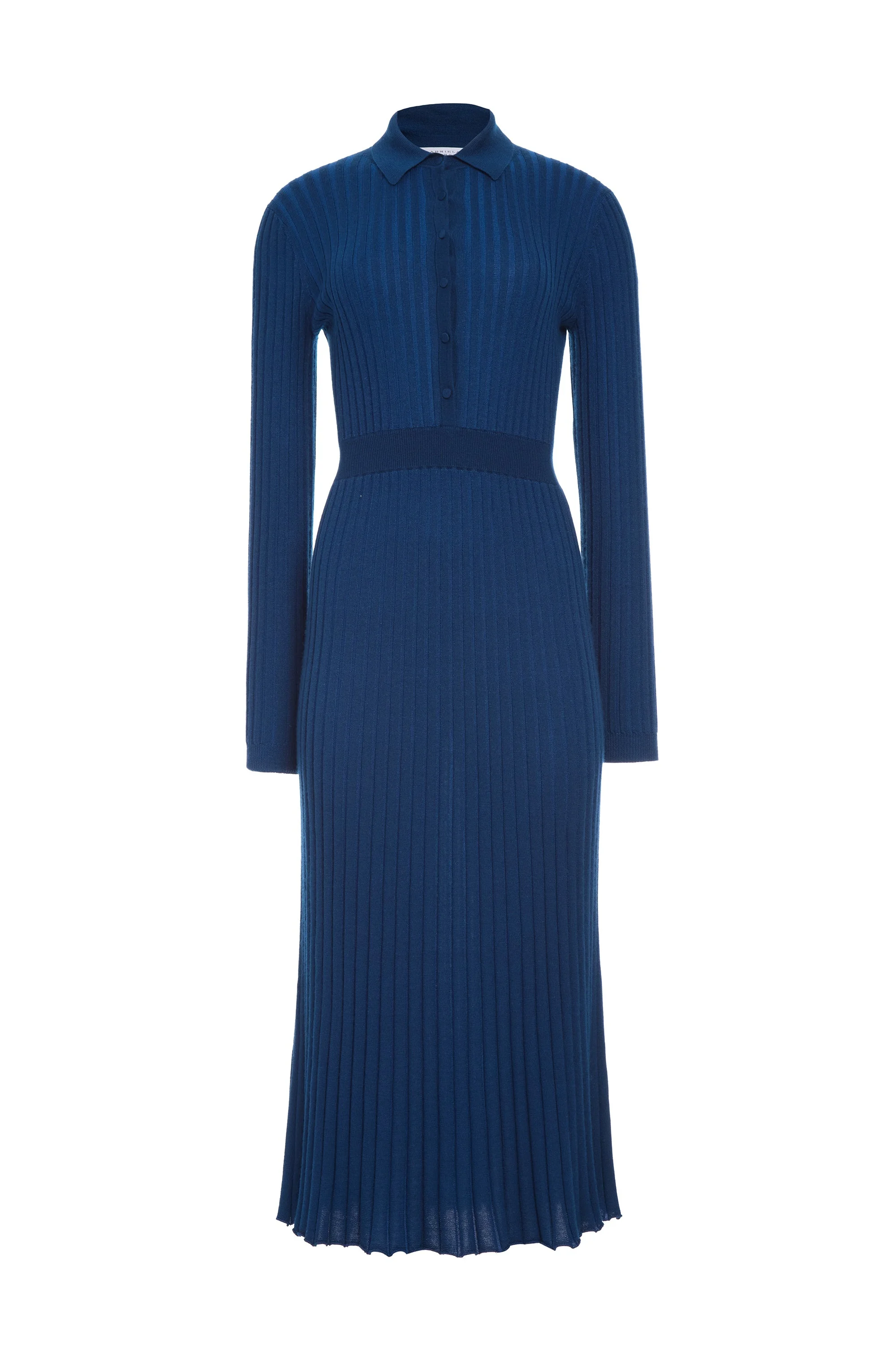 Ardor Knit Maxi Dress in Washed Denim Cashmere Silk - 1