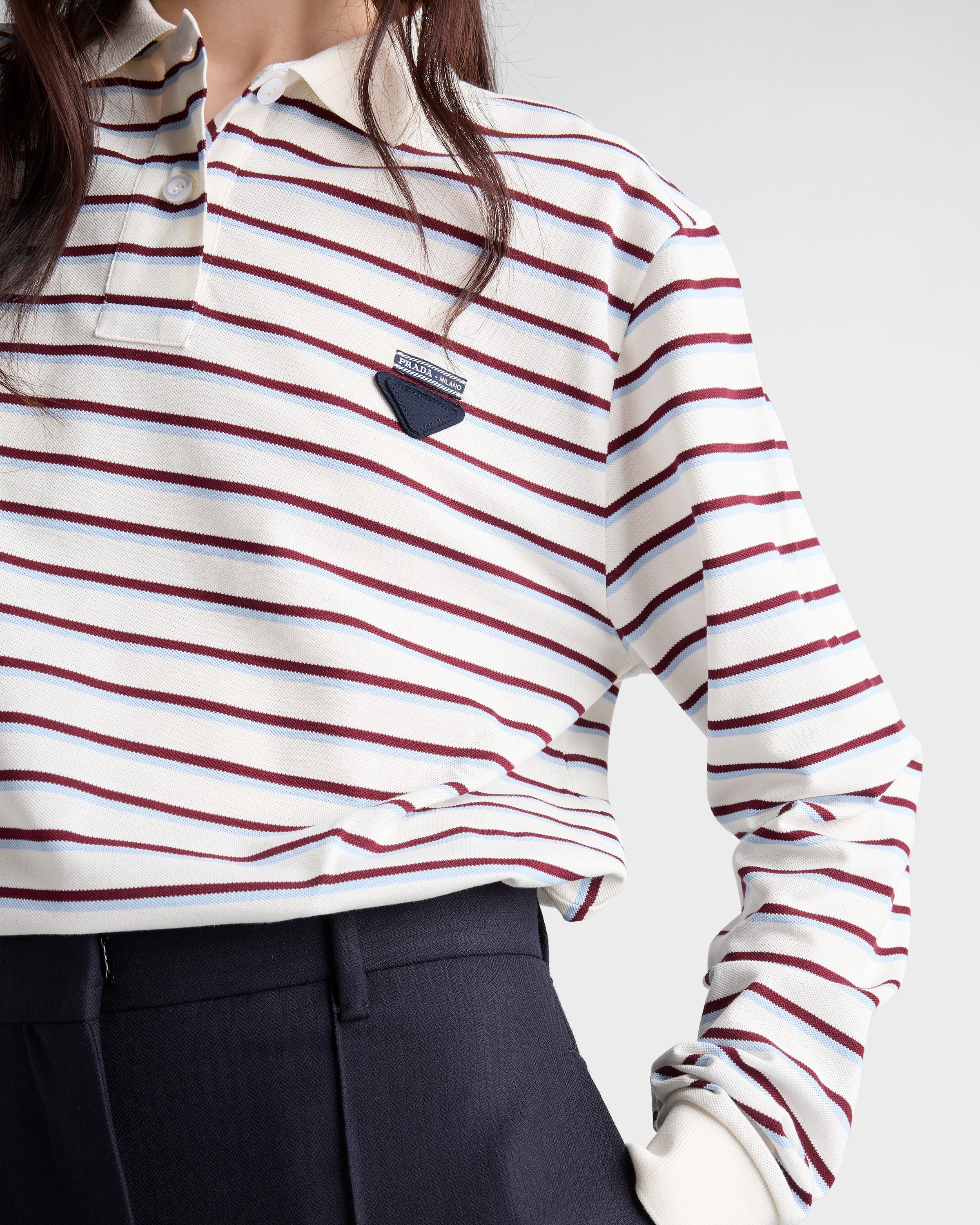 Striped piqué polo shirt - 4