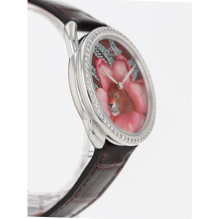 Pre-owned Hermes Arceau Baobab Cat Automatic Diamond Pink Dial Ladies Watch AR6.A93b - 4