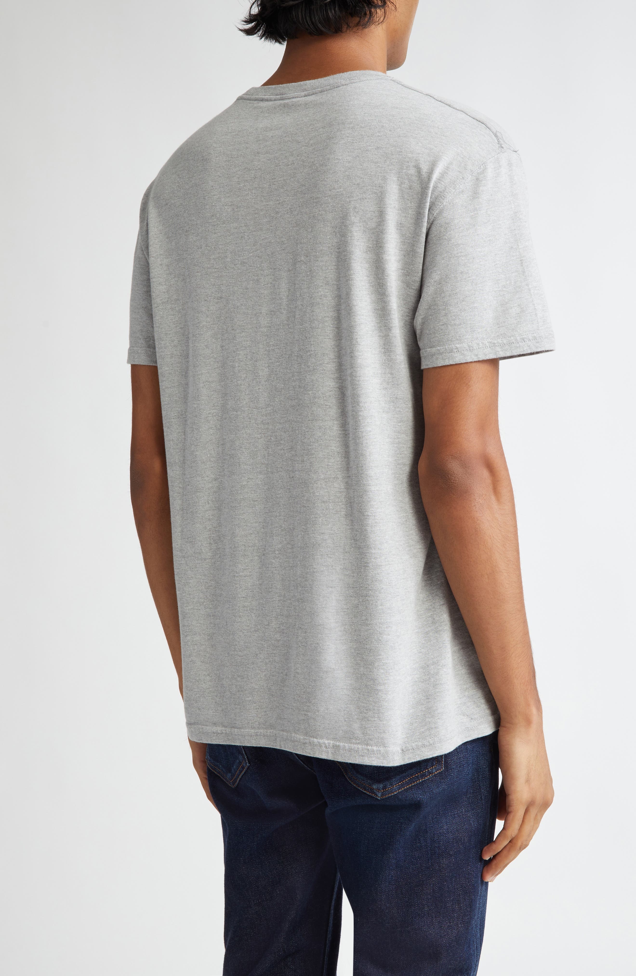 Noah Core Logo Cotton Pocket T-Shirt in Heather Grey at Nordstrom - 2