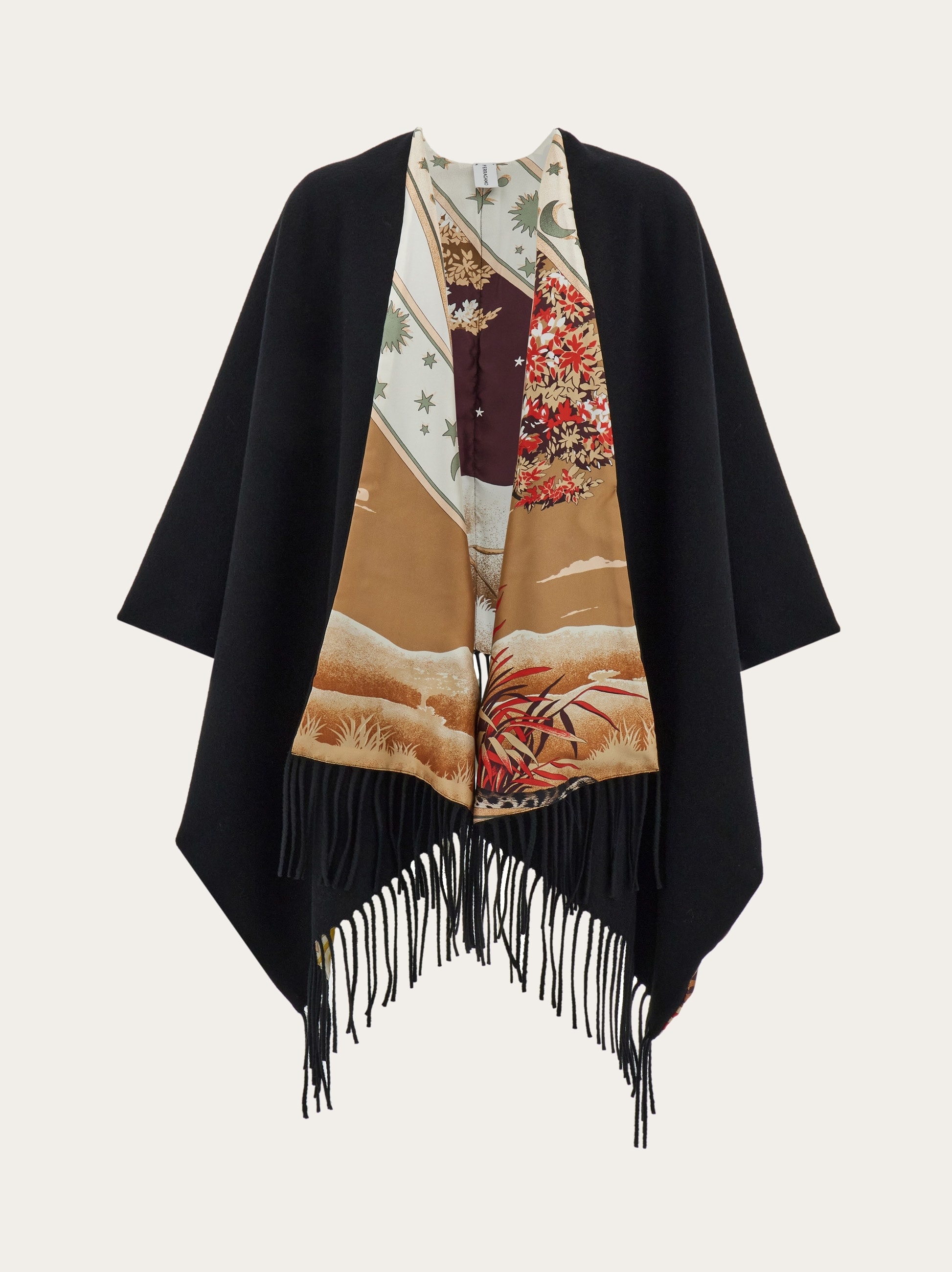 FERRAGAMO Day & Night print reversible cape | REVERSIBLE