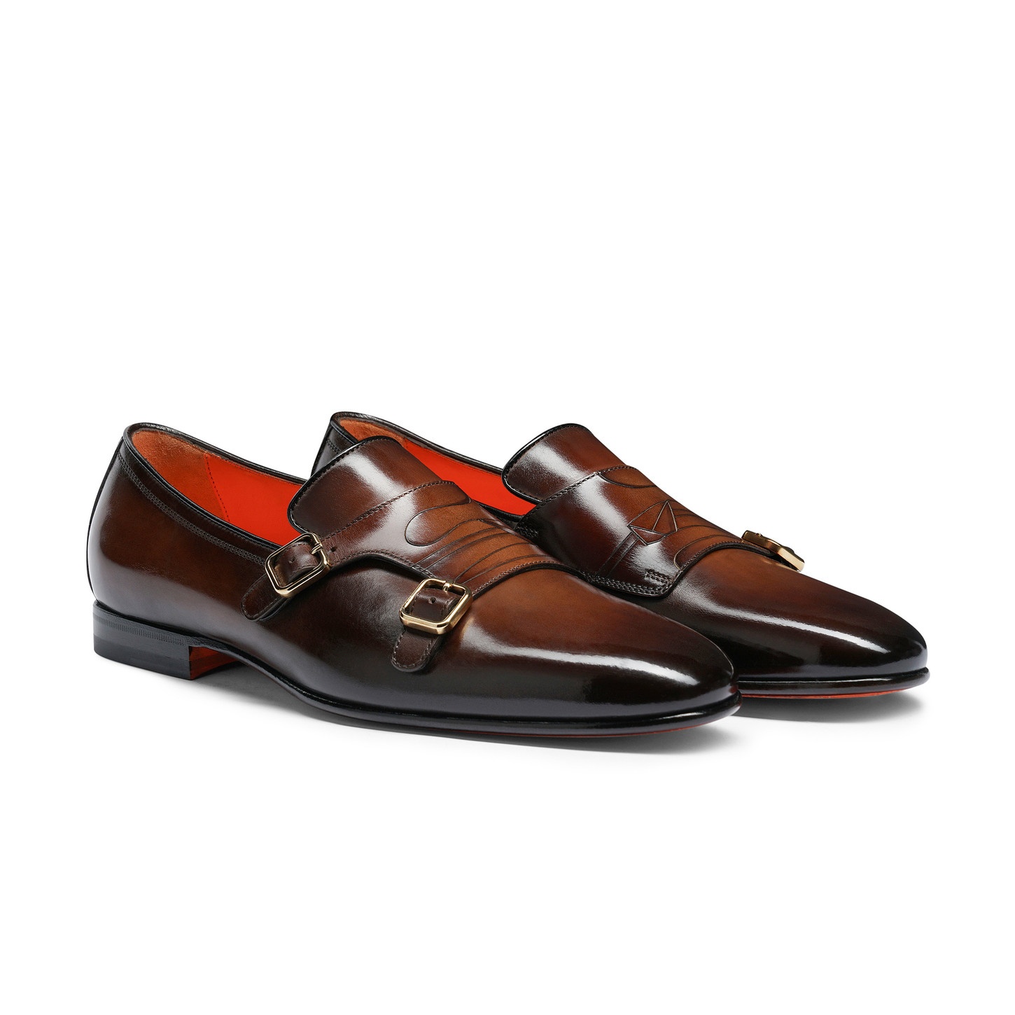 Men's dark brown leather double-buckle loafer - 3