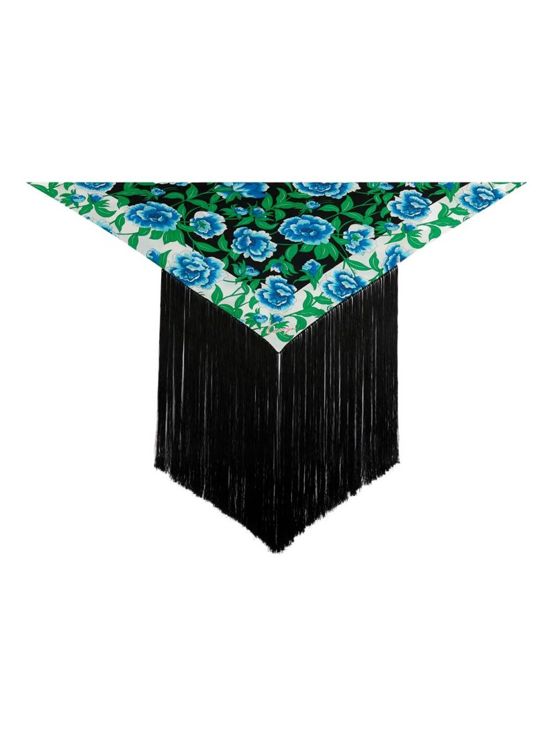 floral-print fringed top 1