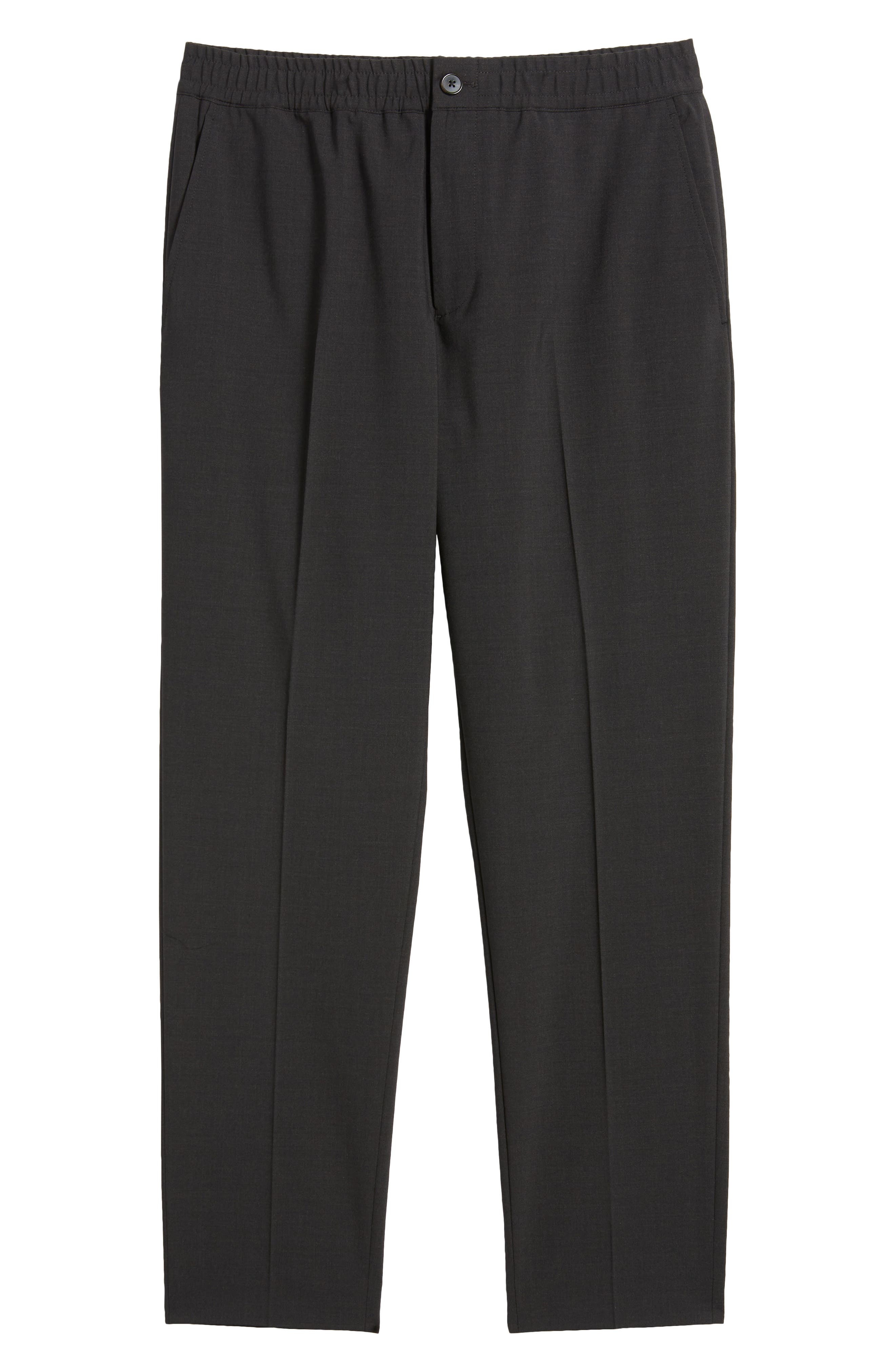 Theory Larin Wrinkle Resistant Virgin Wool Blend Pants in Hickory Melange at Nordstrom - 5