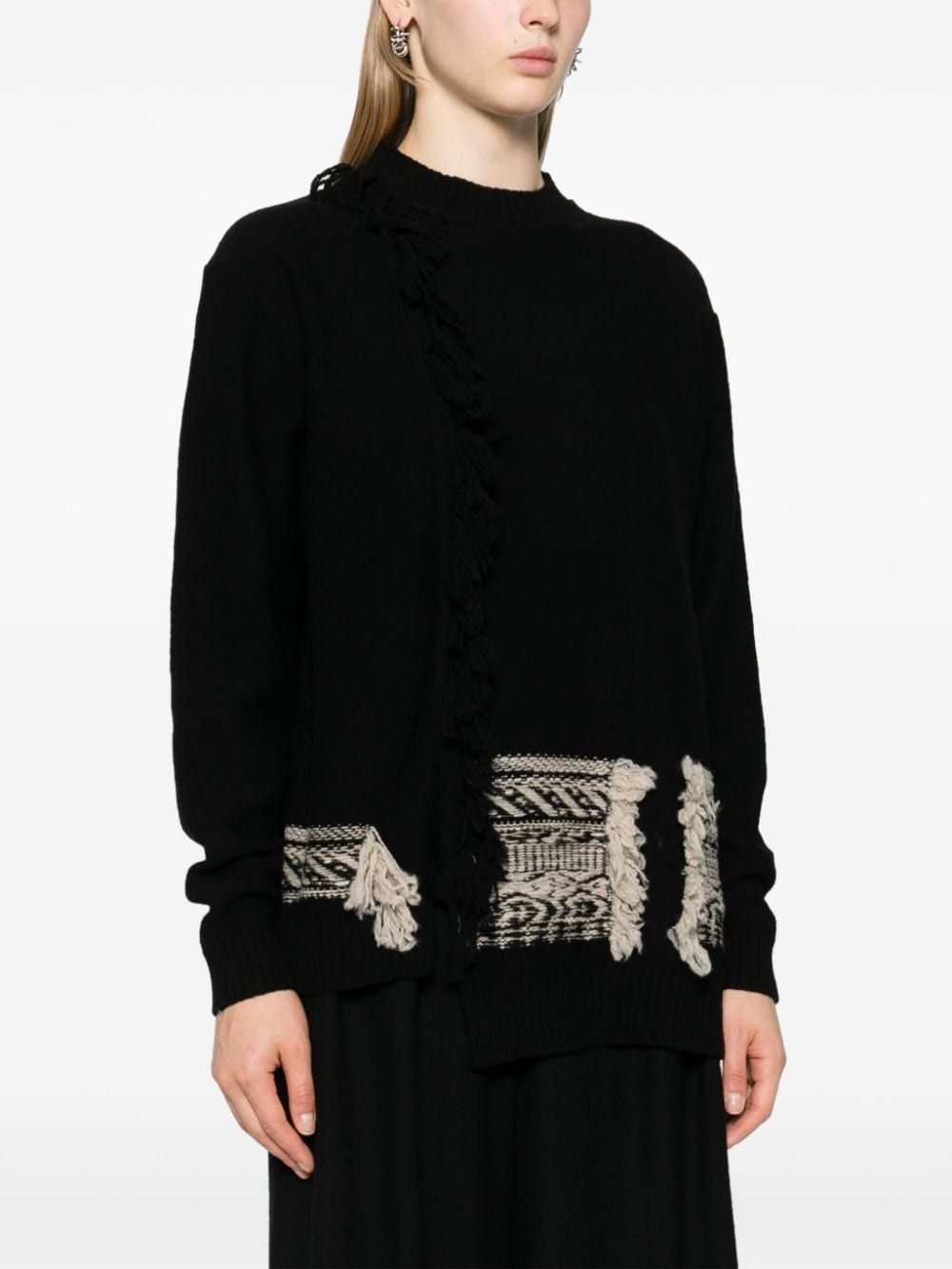 fringed asymmetric jumper - 3