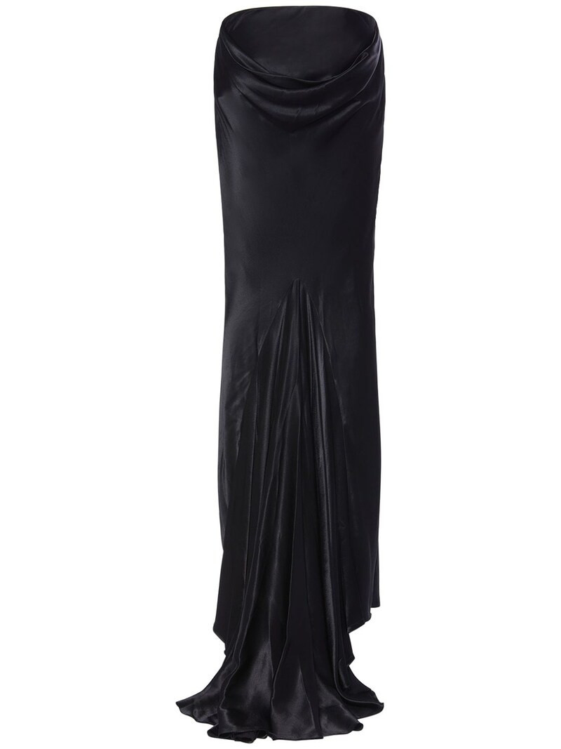 Ann Demeulemeester Madeleen draped satin flared long skirt outlook
