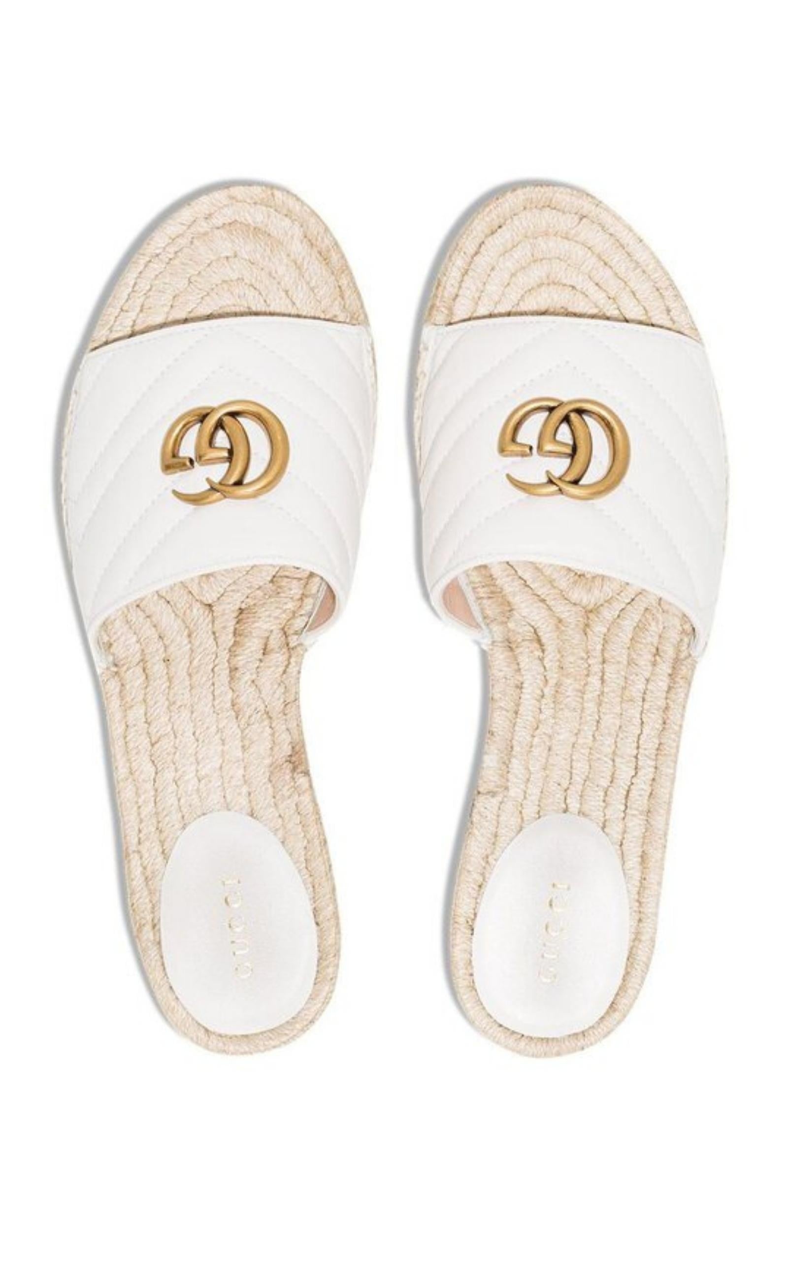 Gg Logo Quilted Leather Espadrilles - 3