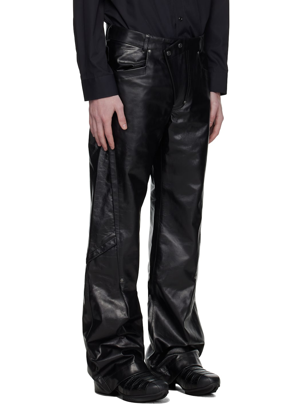 Black Kraner Leather Pants - 2