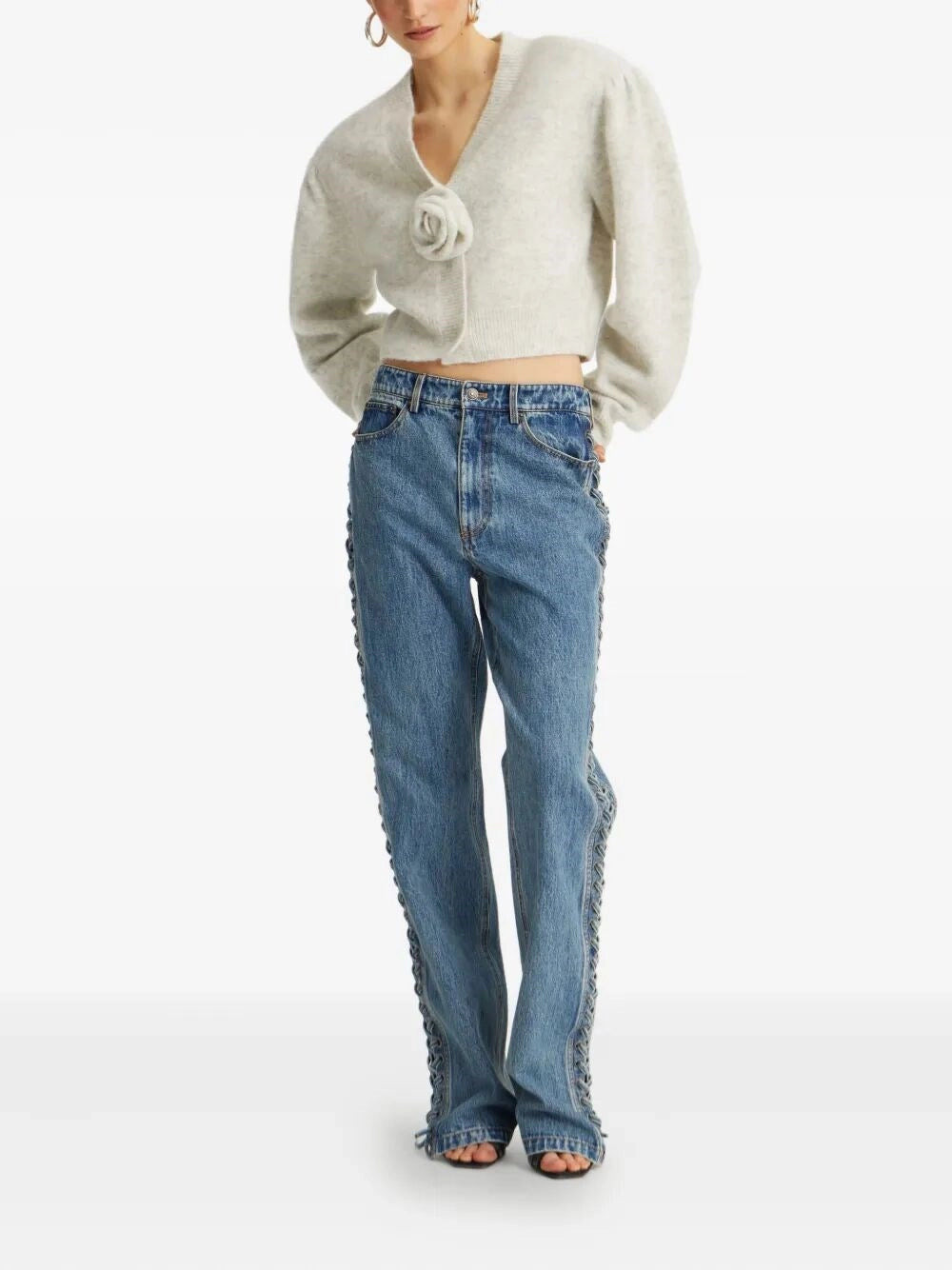 Rotate Women Knit Puff Sleeve Cardigan - 2