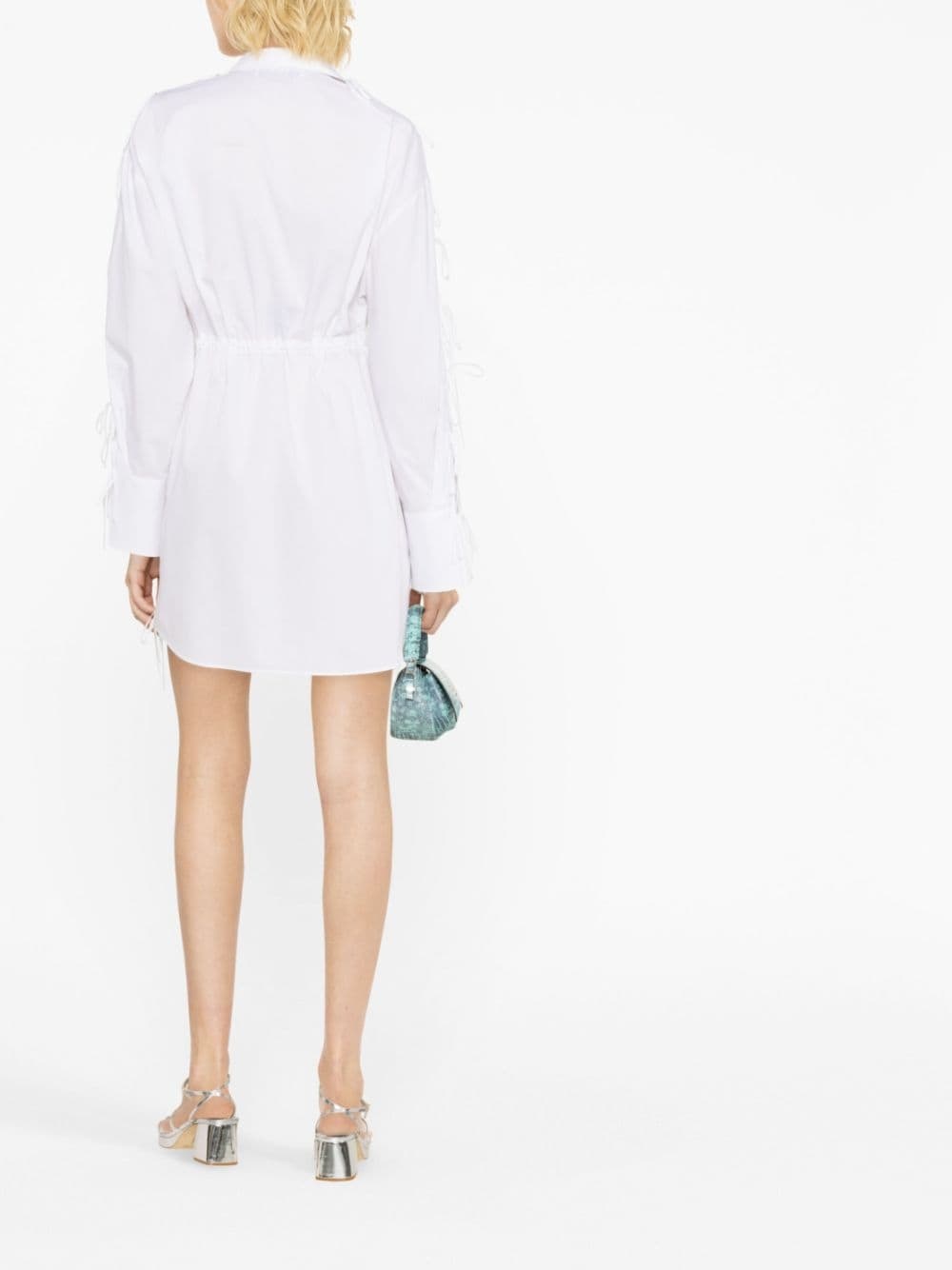 bow-embellished cotton shirtdress - 3