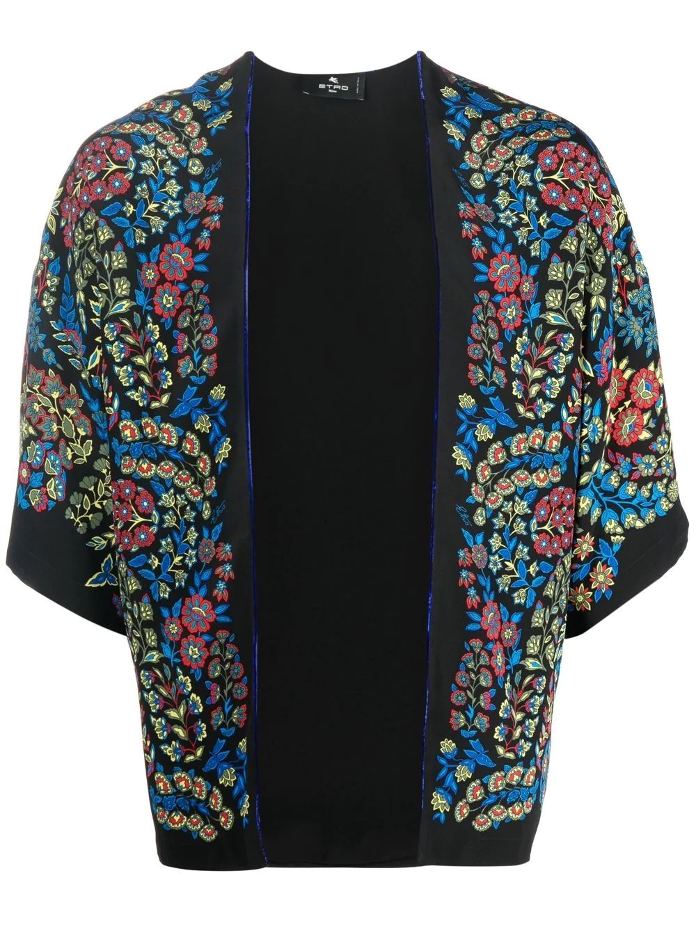 floral-print silk jacket - 1