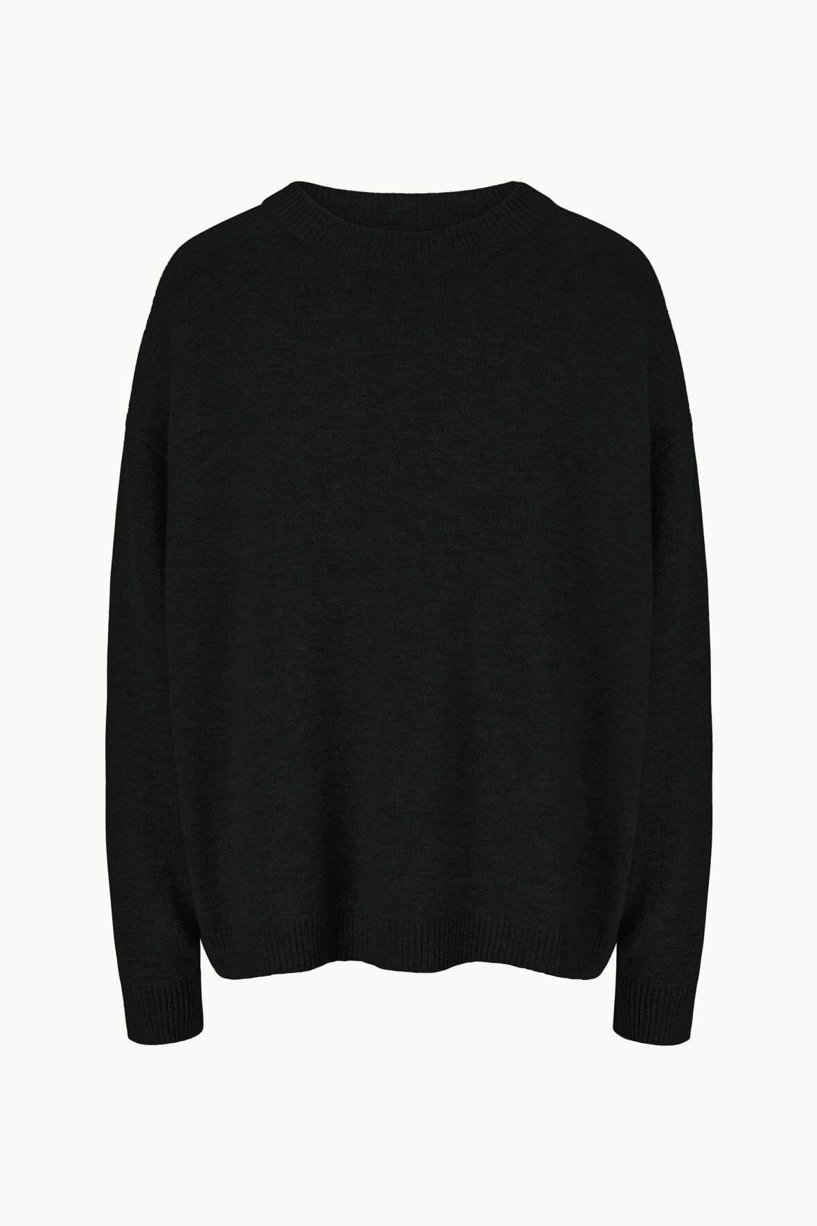 STAUD SERRANO CASHMERE RELAXED CREW BLACK - 6
