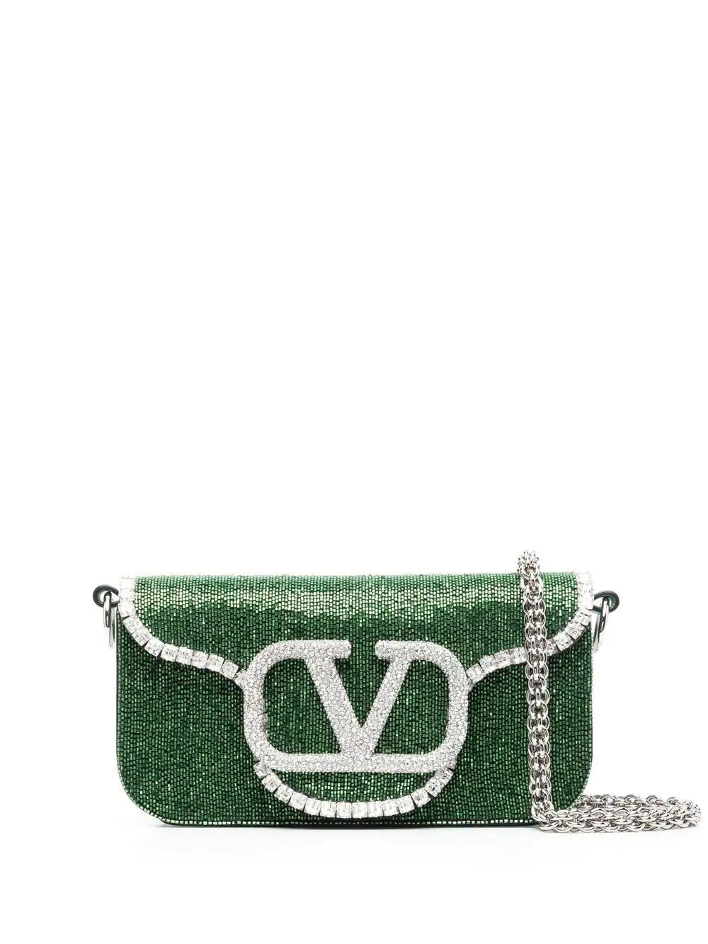 VLogo sequinned clutch bag - 1