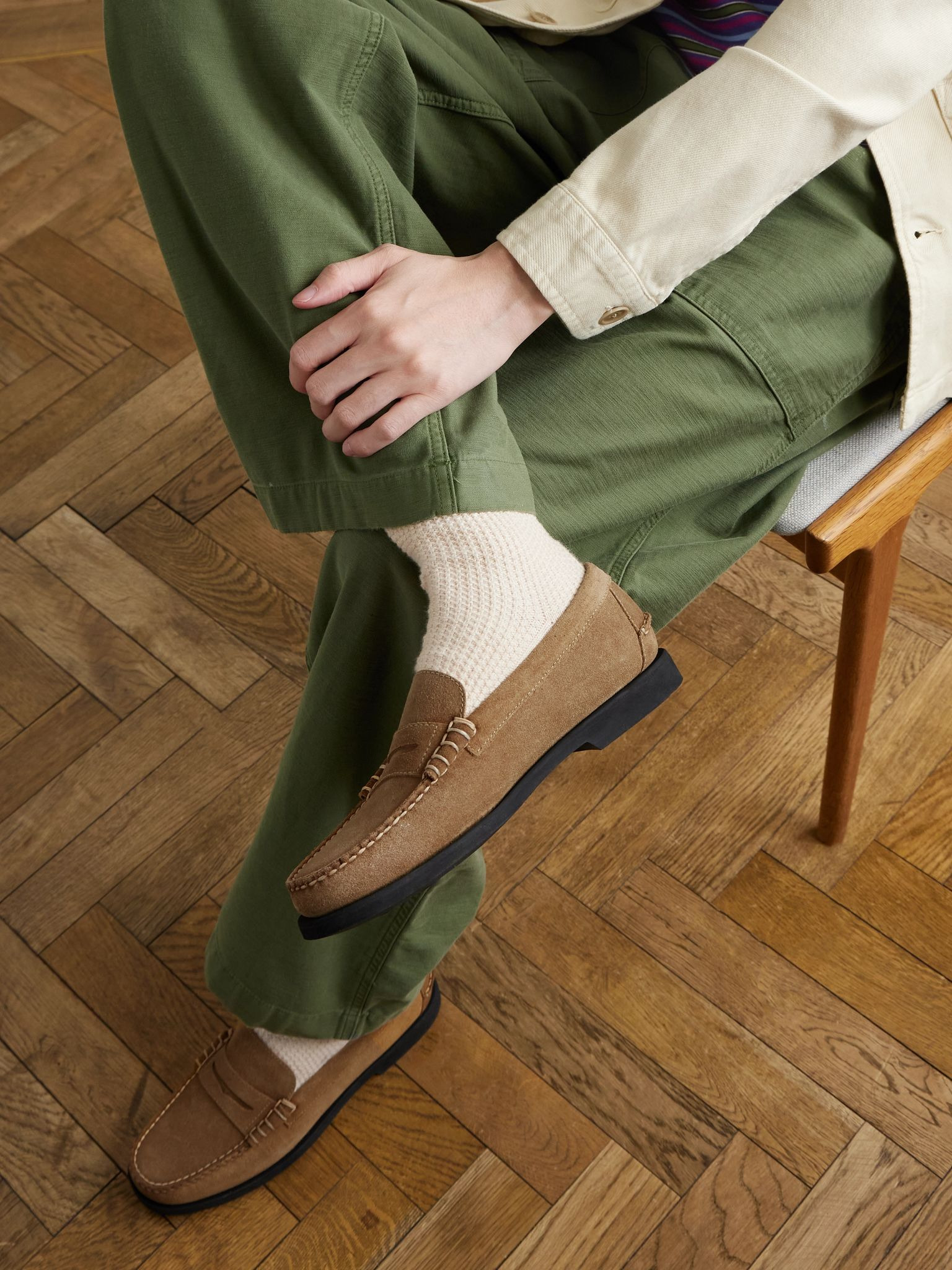 Dan Suede Penny Loafers Tan - 2