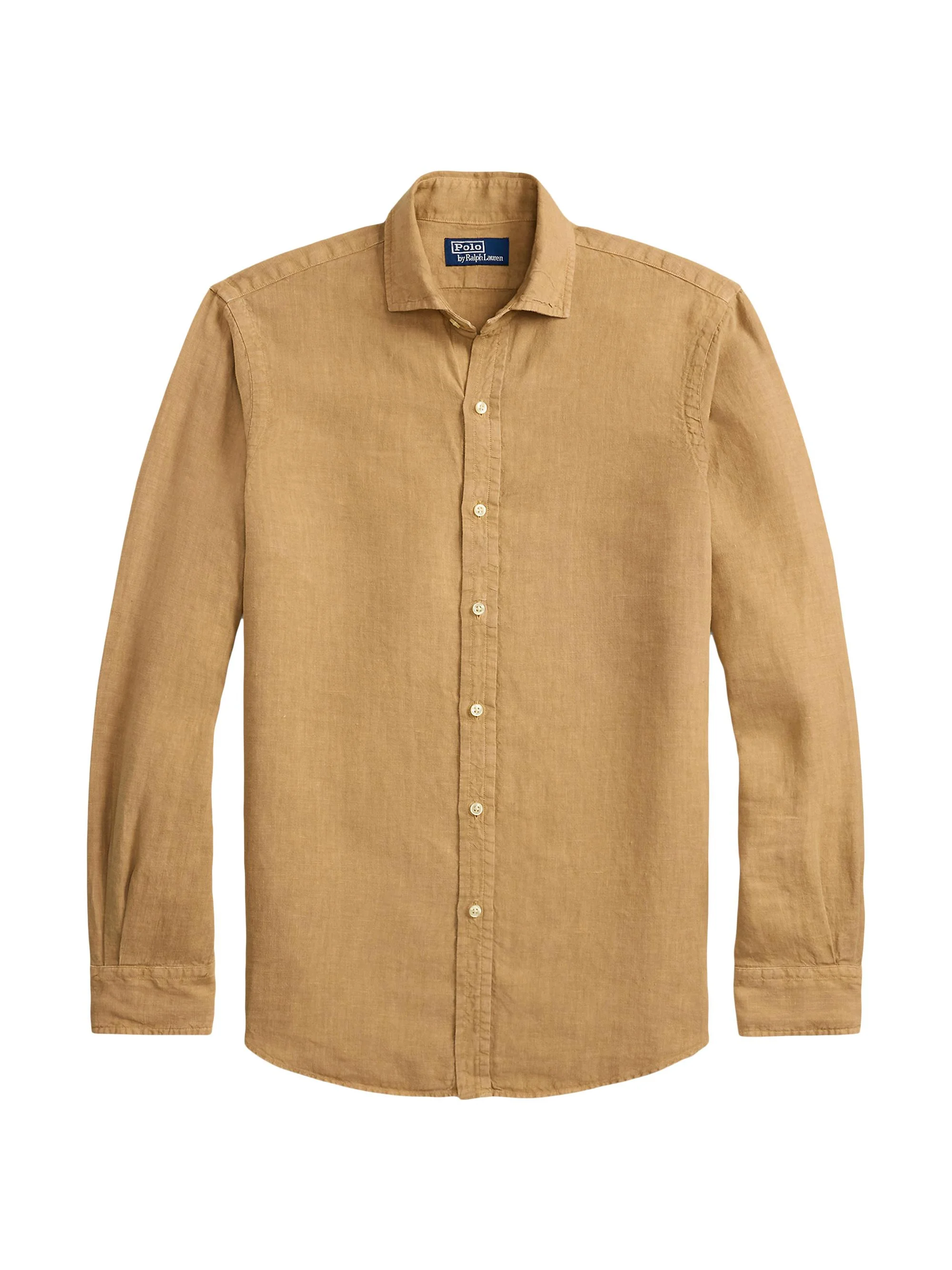 Men's Slub Linen Button-Front Shirt - Classic Camel - 1