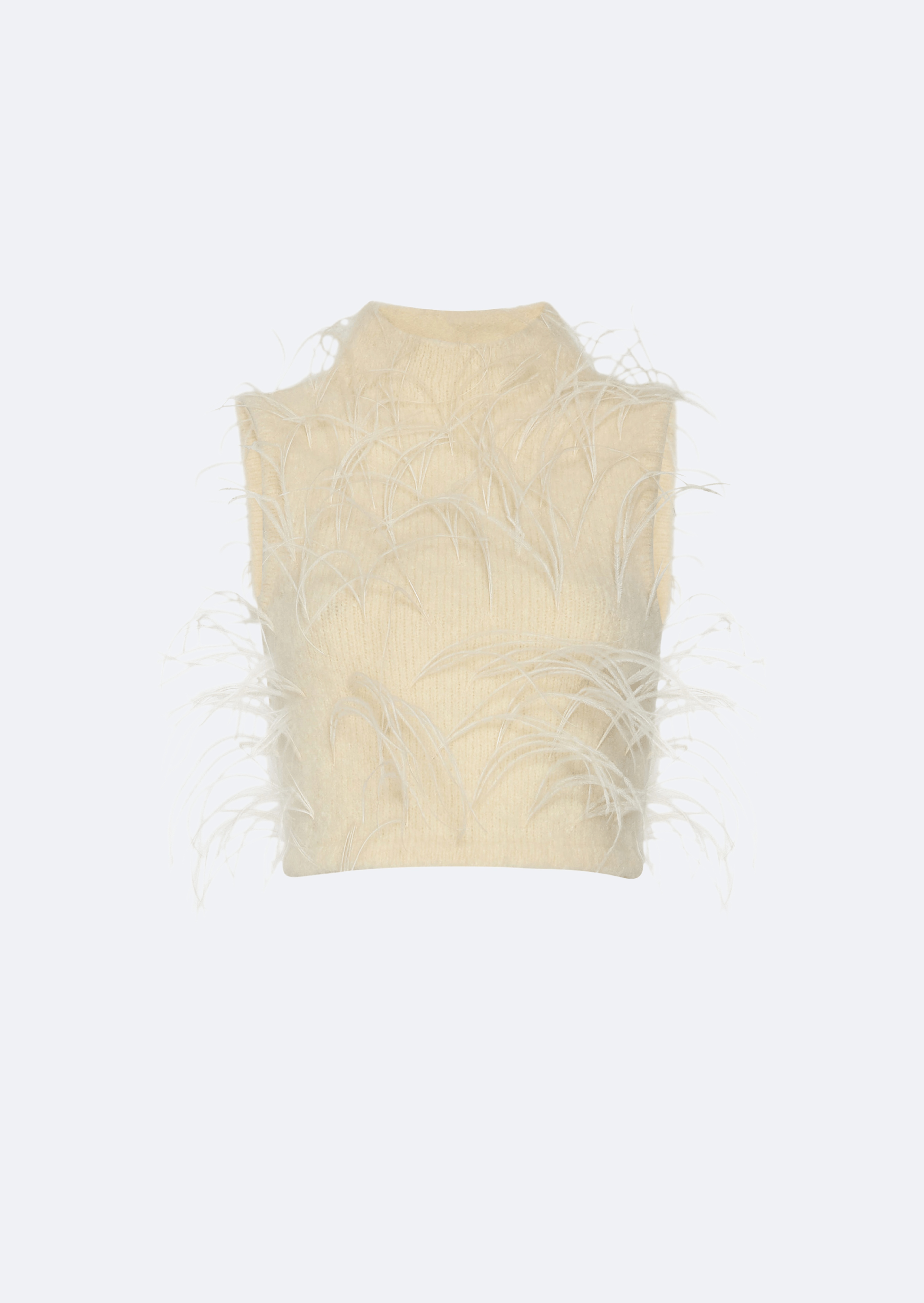 Knit Tank With Feathers - 1