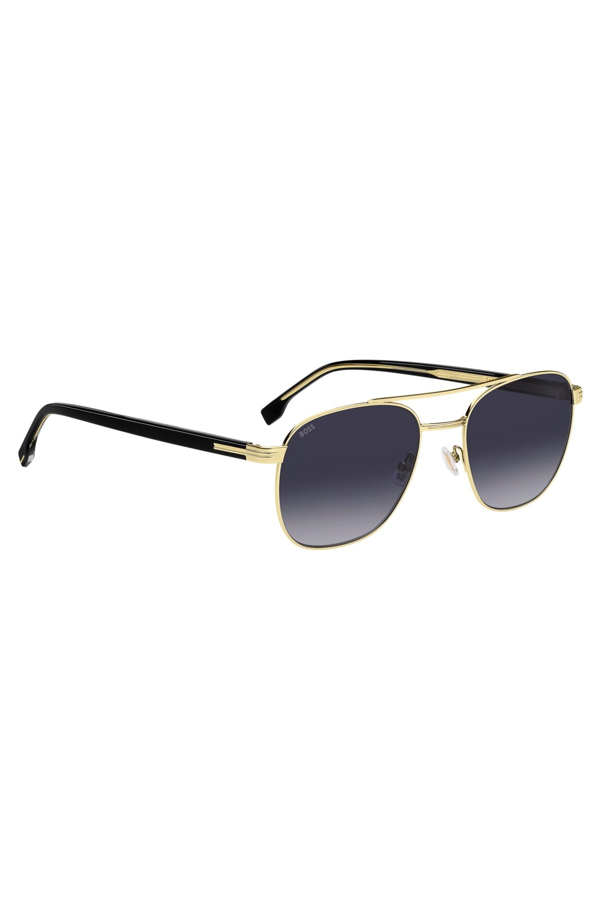 DOUBLE-BRIDGE SUNGLASSES IN BLACK AND GOLD TONES - 4