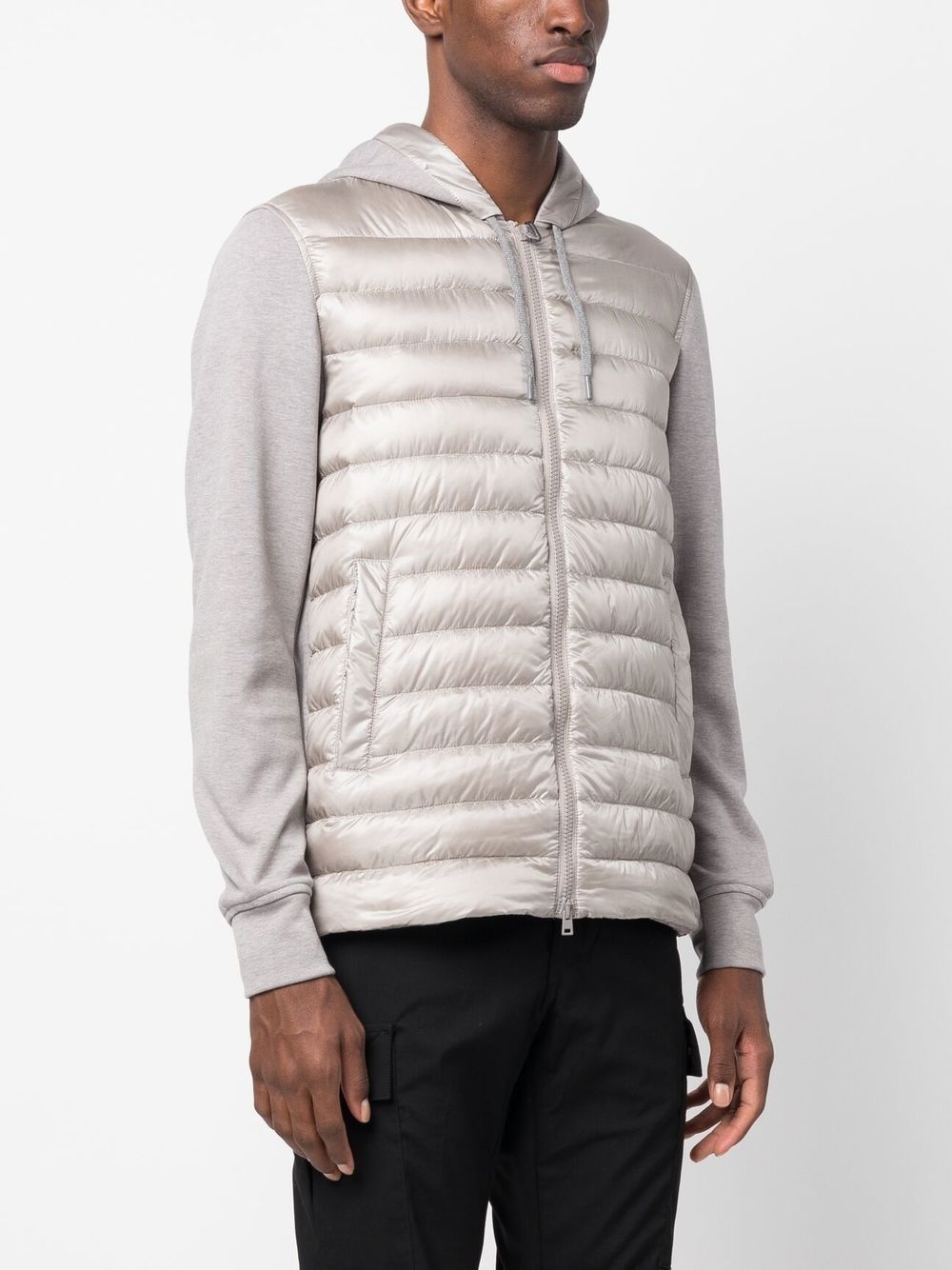 contrasting-sleeves padded jacket - 3