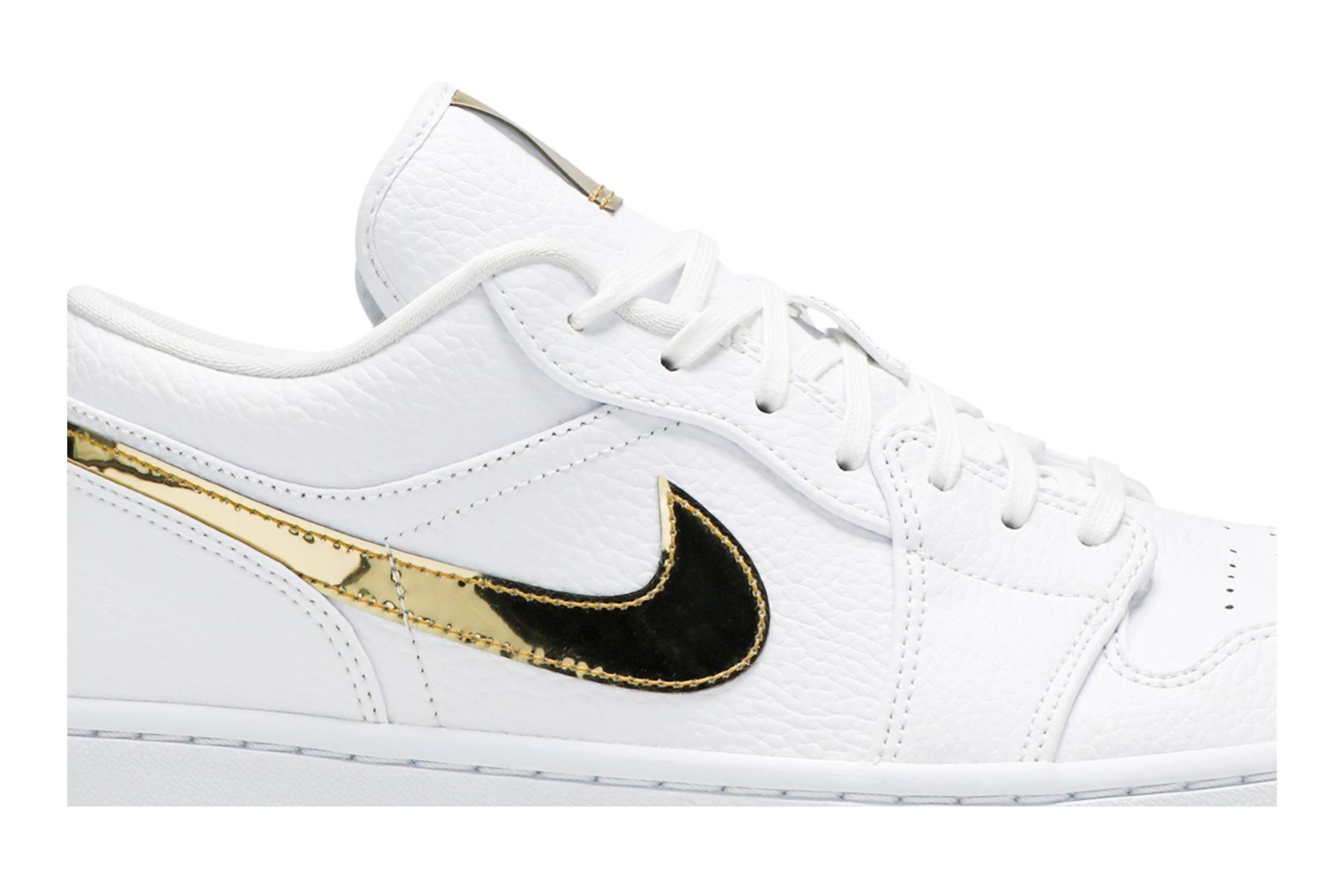 Wmns Air Jordan 1 Retro Low 'White Metallic Gold' - 2