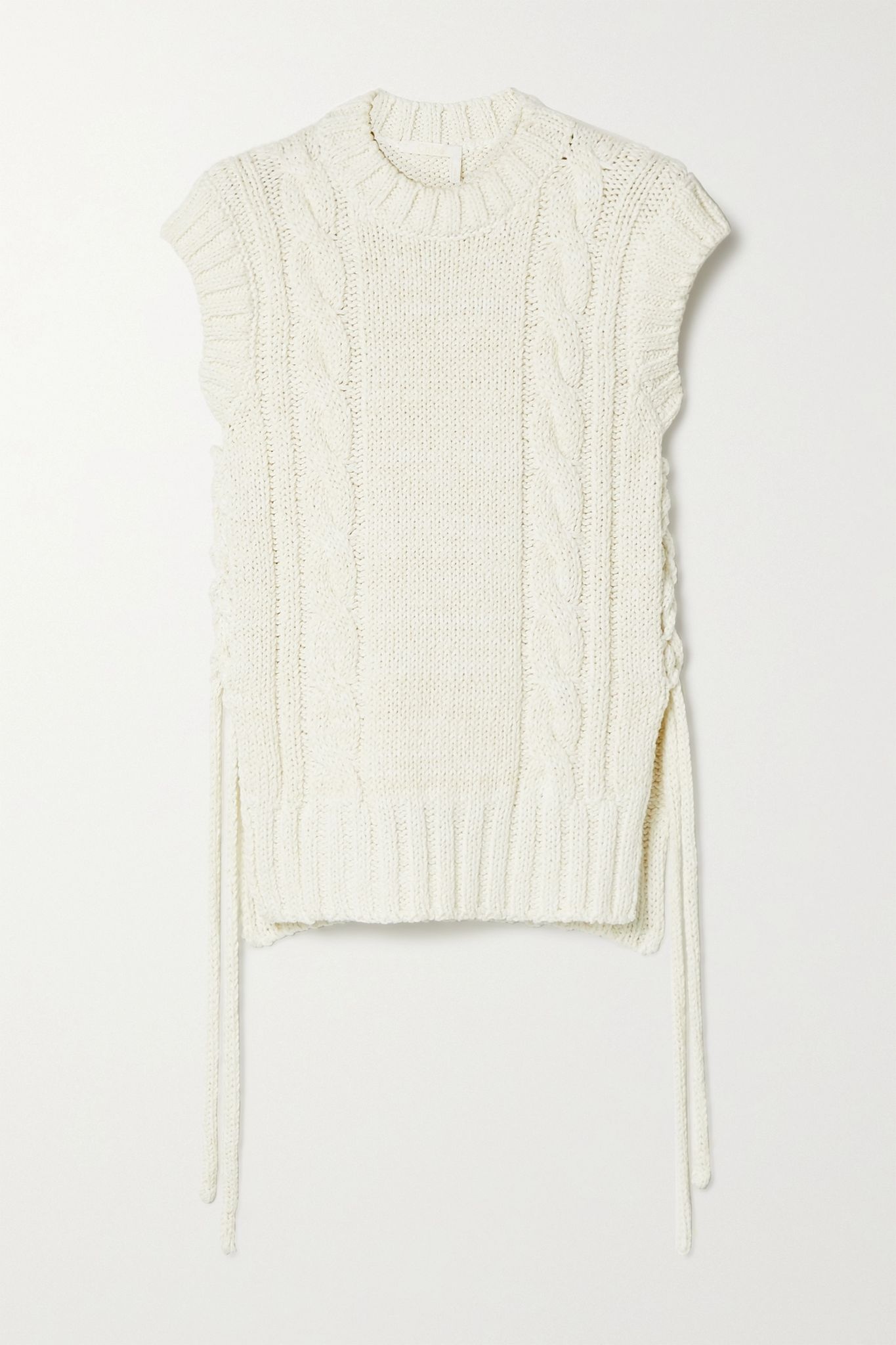 Lace-up cable-knit tank - 1