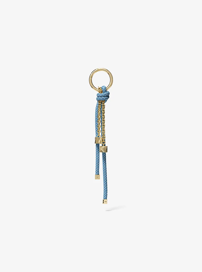 Gold-Tone and Speckled Cord Bag Charm - 1