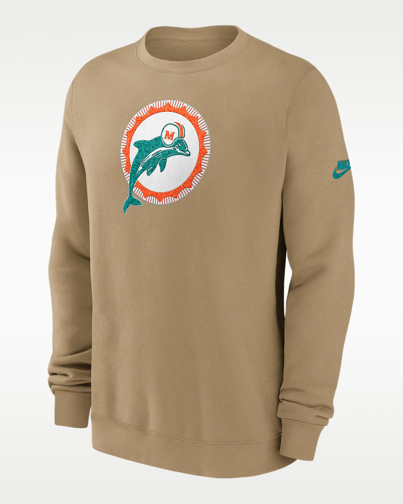 Miami Dolphins Swing Pass Rewind Club Men's Nike NFL Pullover Crew 1