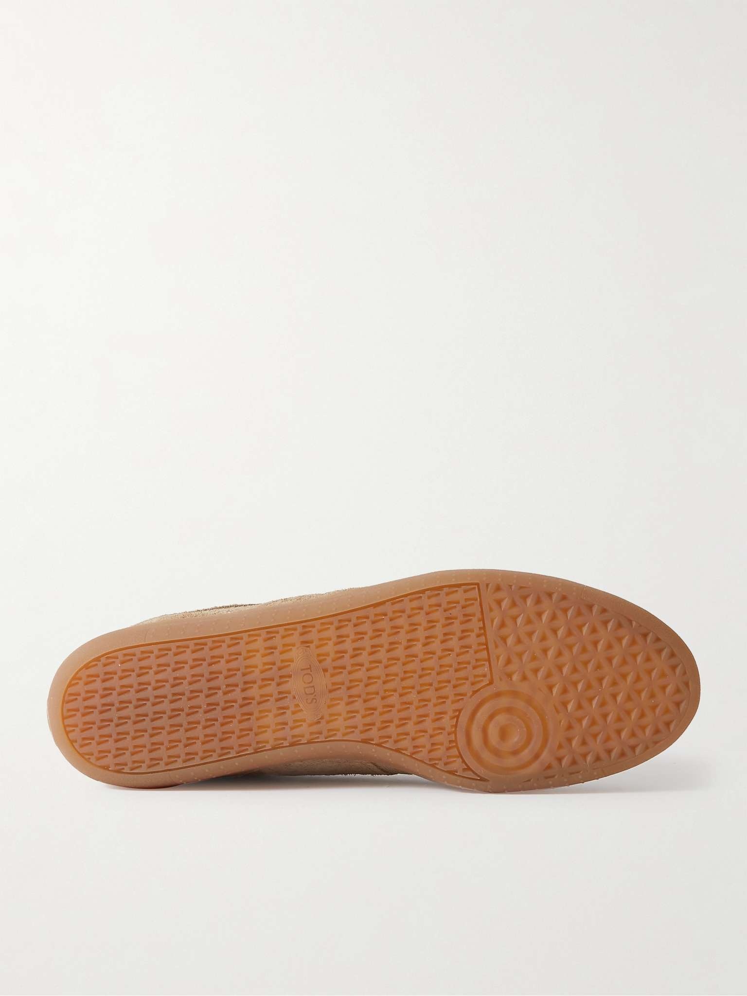 Logo-Debossed Leather-Trimmed Suede Sneakers - 7